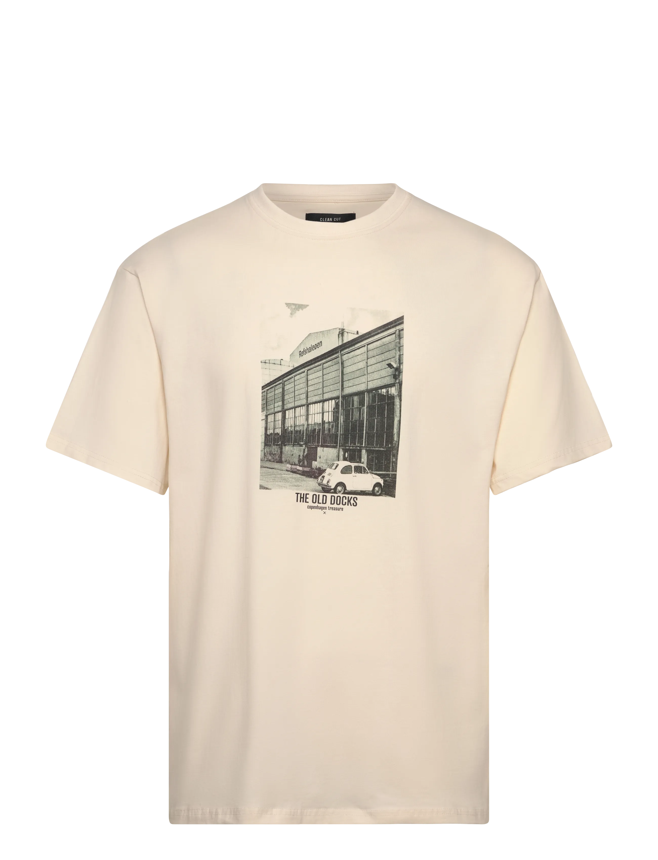 CLEAN CUT COPENHAGEN Old Docks Organic T-Shirt Cream - M - Herren