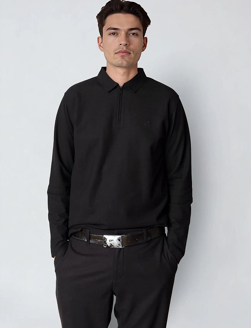 Clean Cut Copenhagen - Joss L/S polo - långärmade pikéer - black - 0