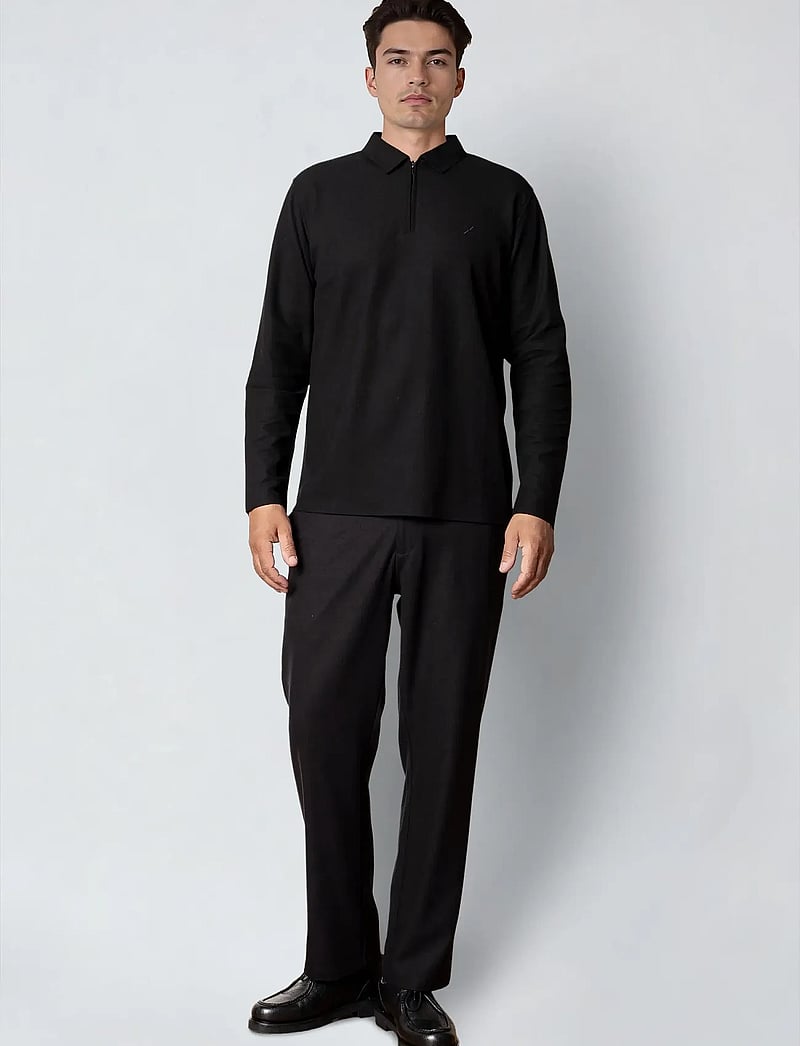 Clean Cut Copenhagen - Joss L/S polo - långärmade pikéer - black - 3