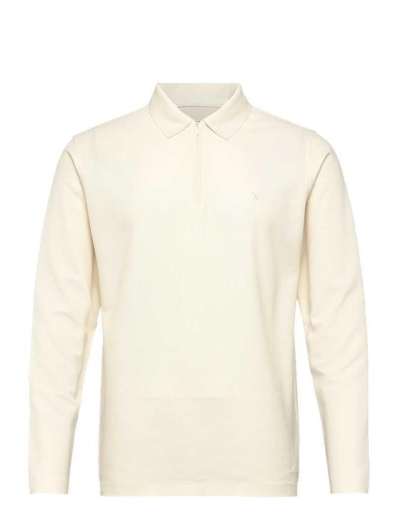 Clean Cut Copenhagen - Joss L/S polo - long-sleeved polos - ecru - 1