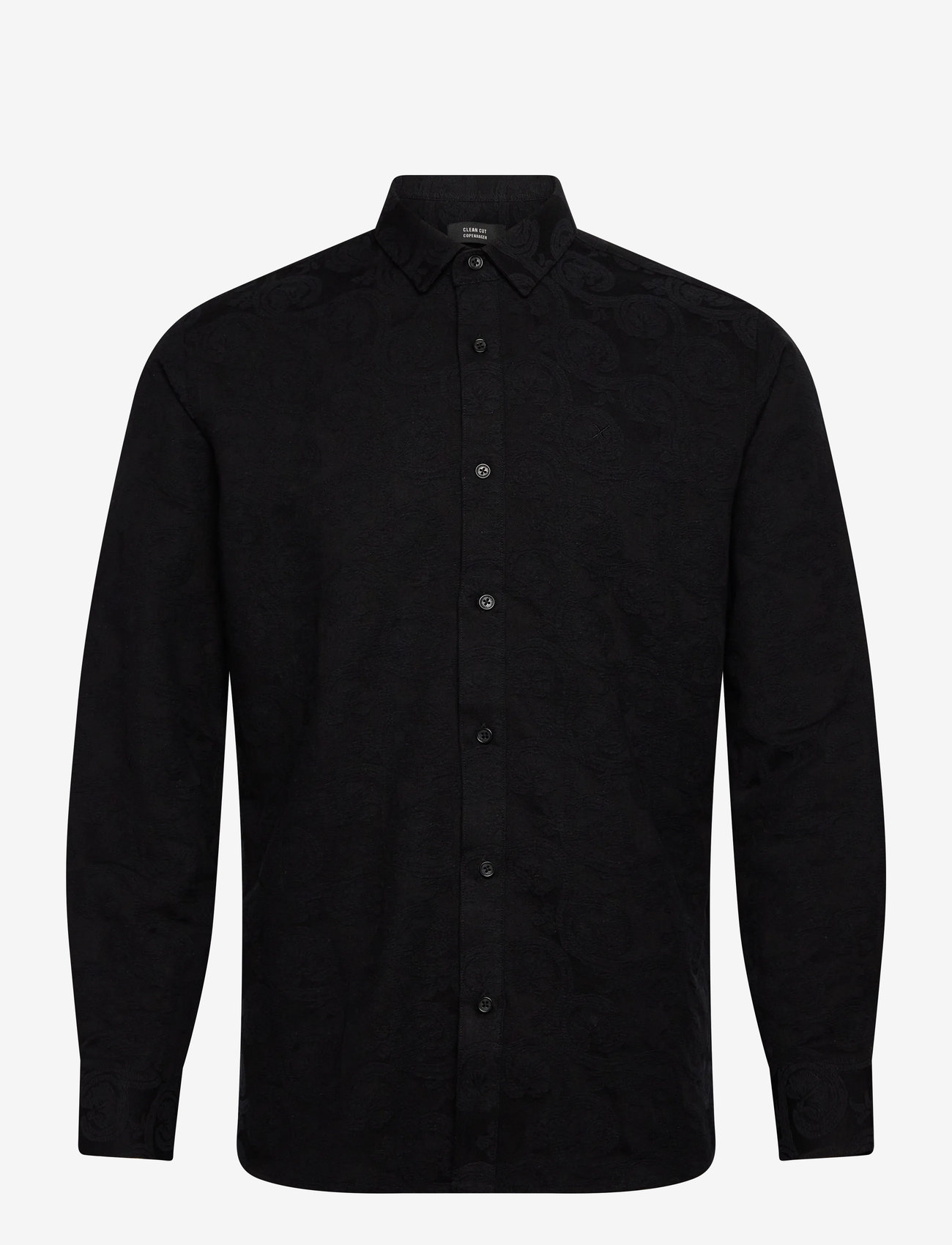 Clean Cut Copenhagen - Malvin jaquard shirt - mönstrade skjortor - black - 1