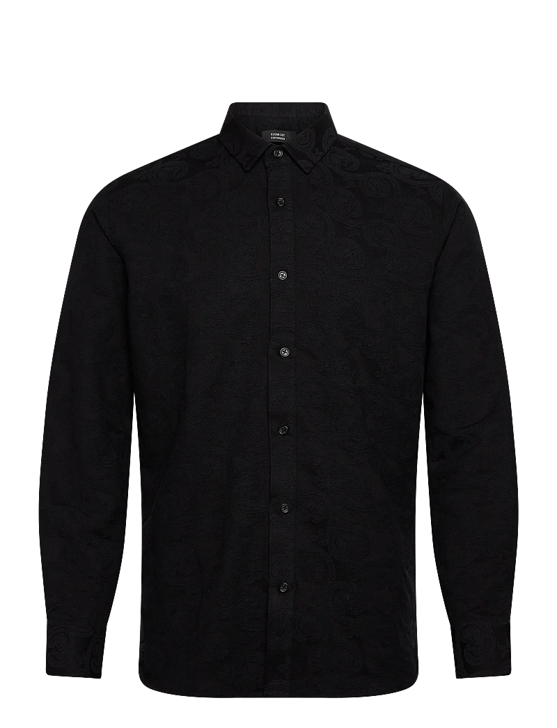 Clean Cut Copenhagen - Malvin jaquard shirt - mønstrede skjorter - black - 1