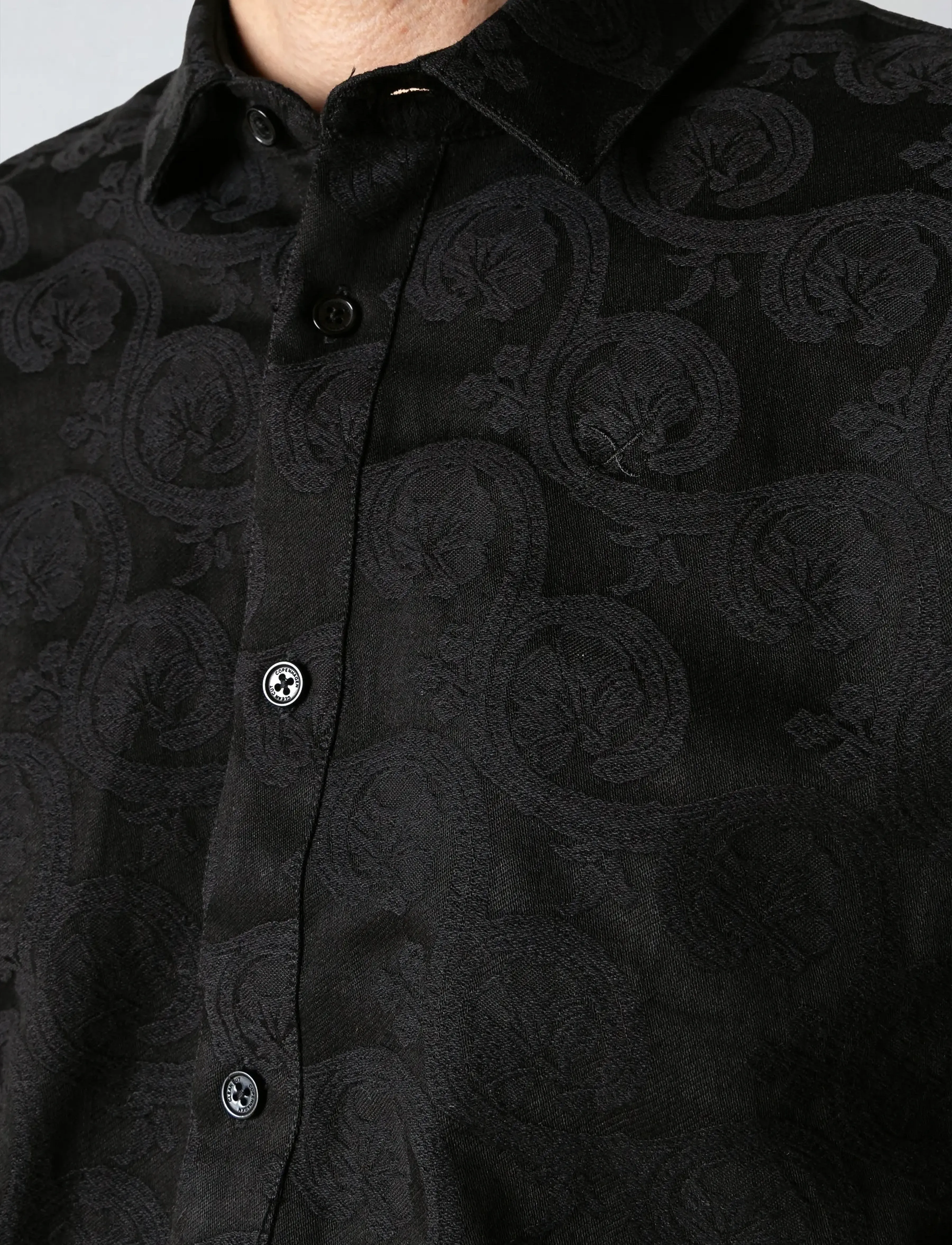 Clean Cut Copenhagen - Malvin jaquard shirt - mustriga särgid - black - 3