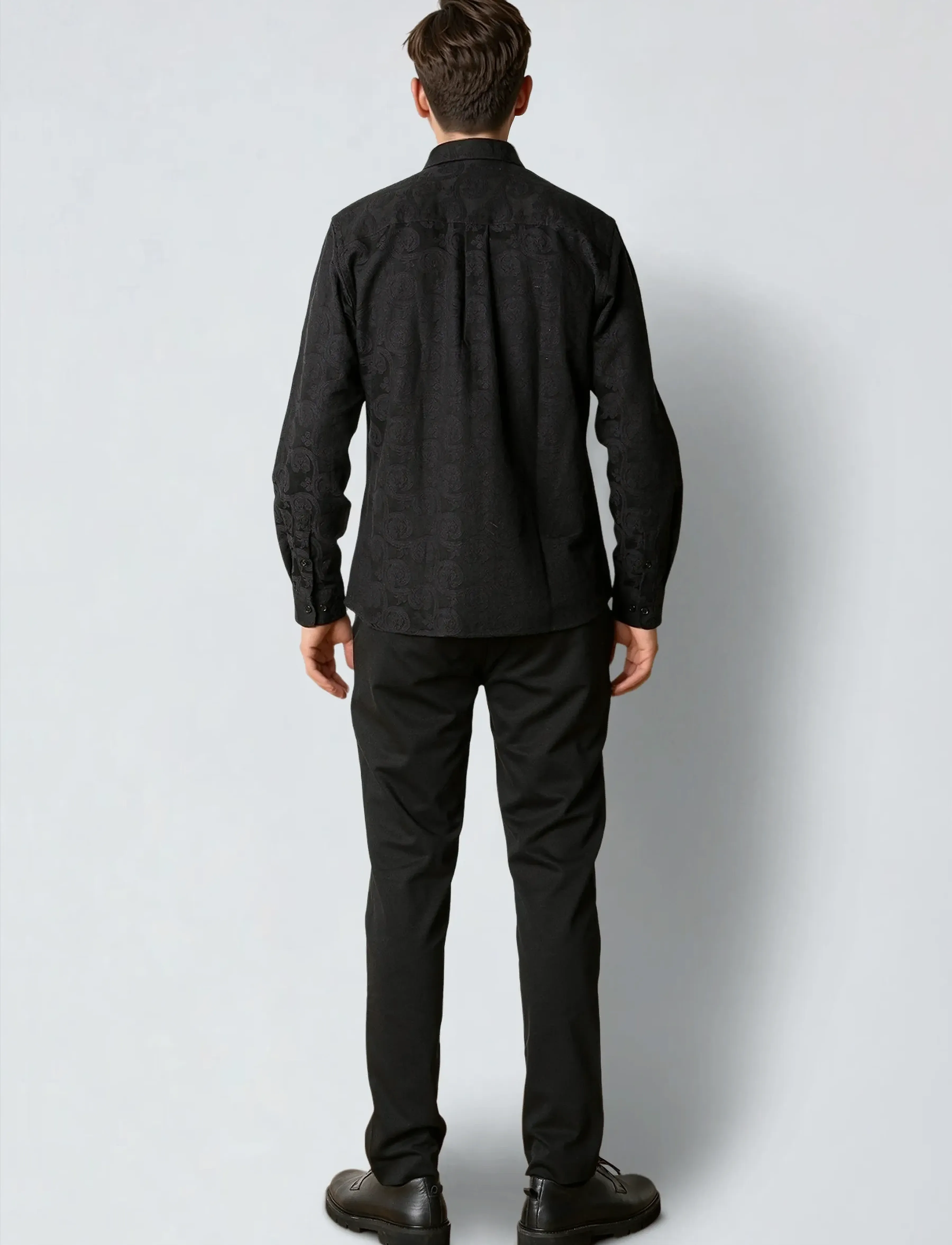 Clean Cut Copenhagen - Malvin jaquard shirt - mønstrede skjorter - black - 5
