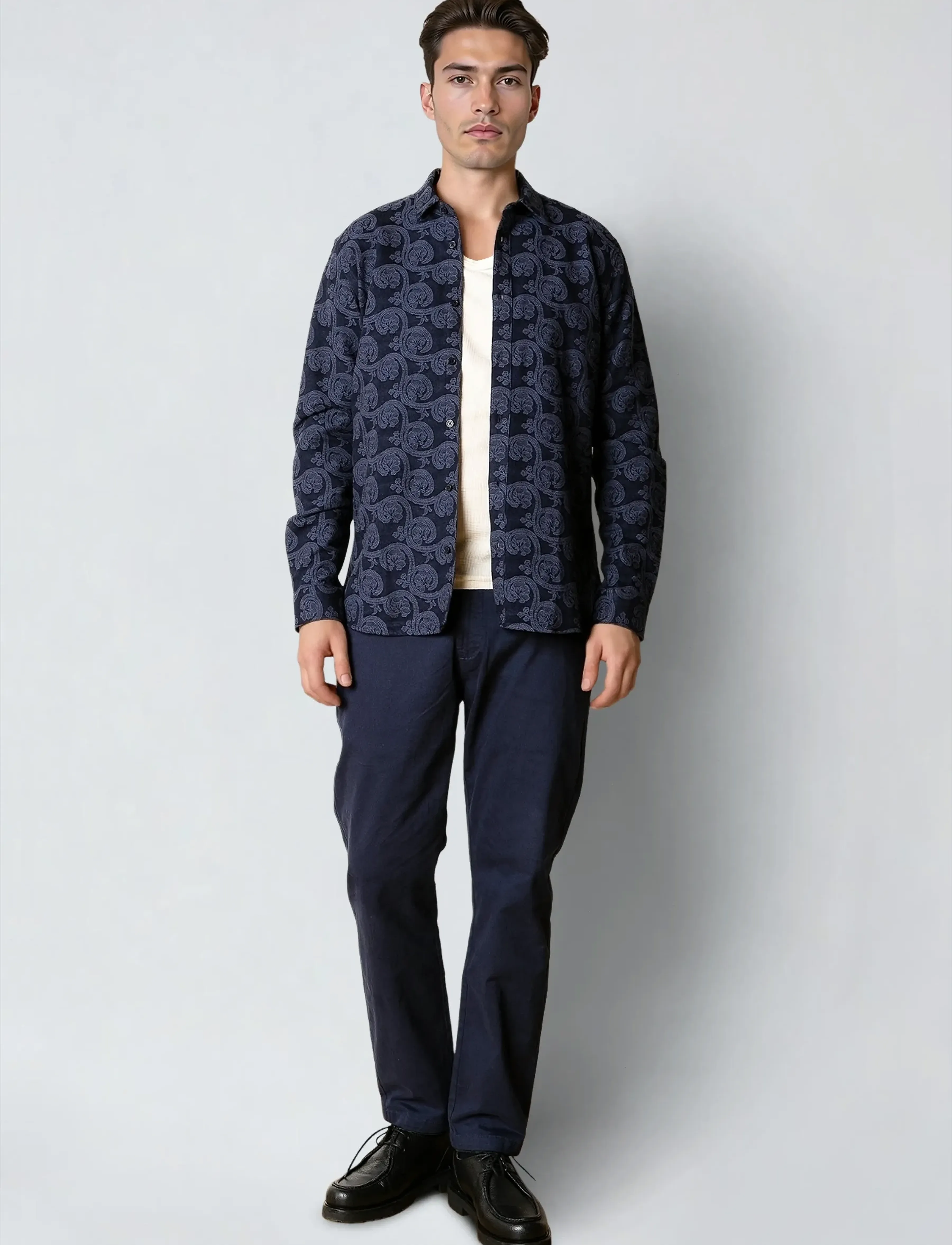 Clean Cut Copenhagen - Malvin jaquard shirt - skjorter med mønster - navy - 4