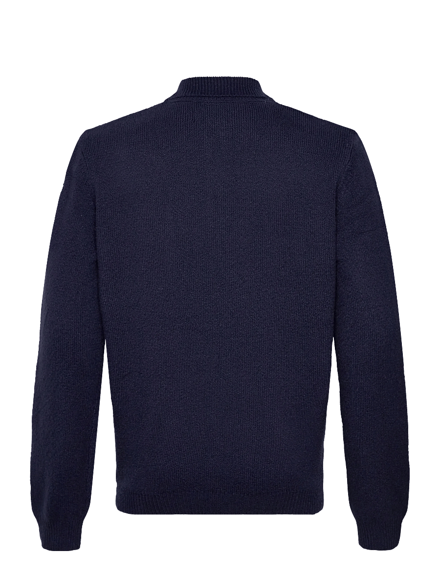 Clean Cut Copenhagen - Bryan knitted polo - long-sleeved knitted polos - navy - 2