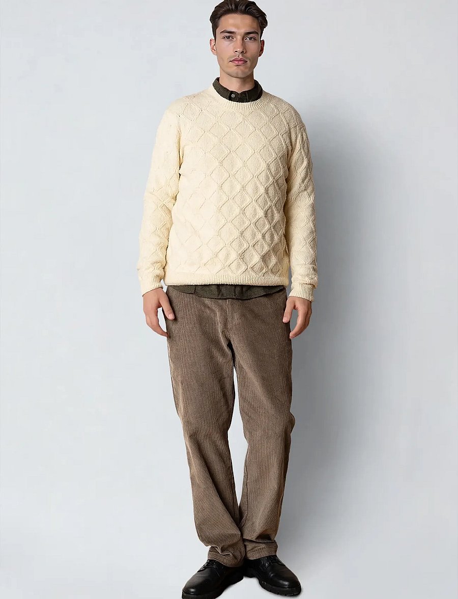 Clean Cut Copenhagen - Avery cable knit - rundhalsad - ecru melange - 3