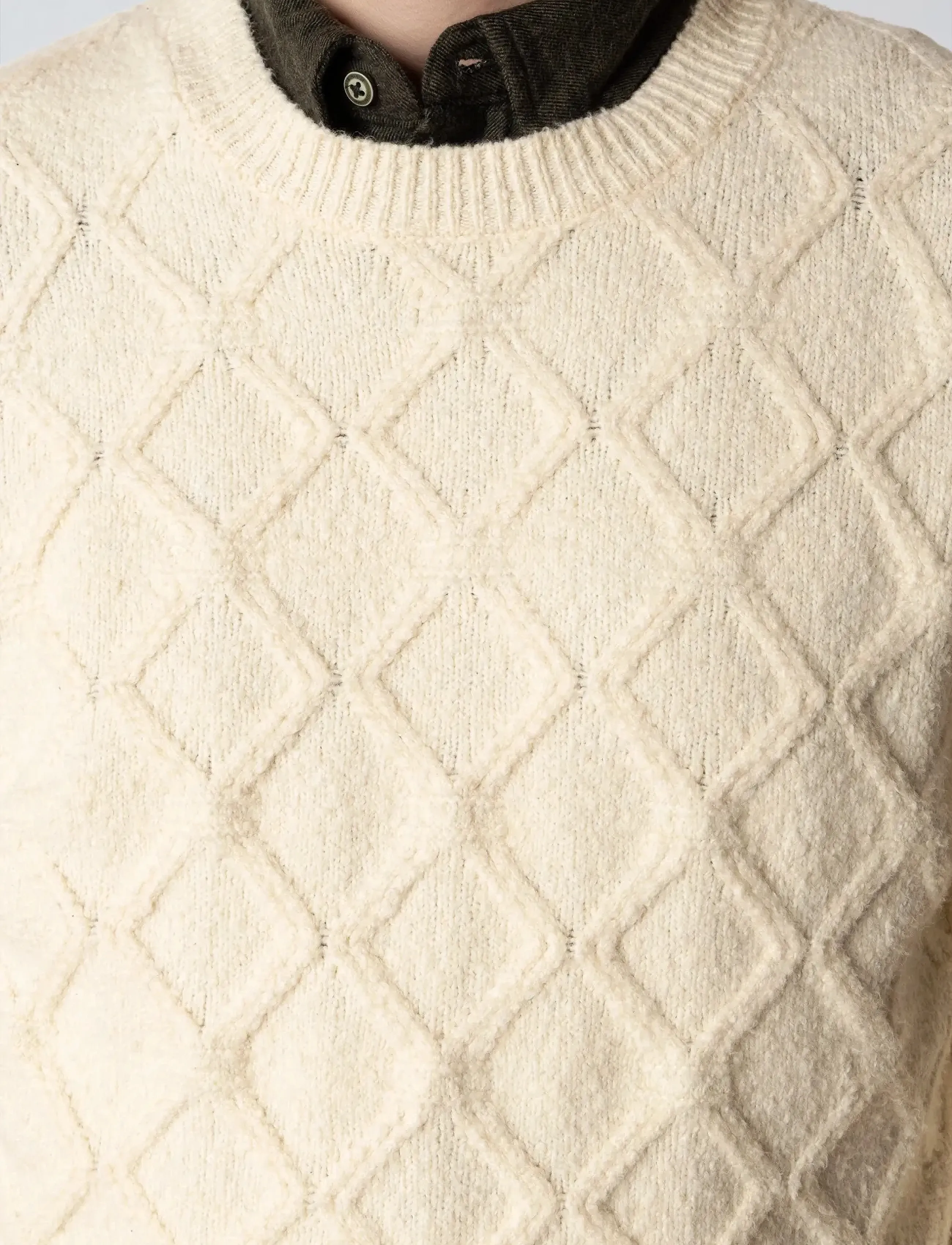 Clean Cut Copenhagen - Avery cable knit - rundhalsad - ecru melange - 5