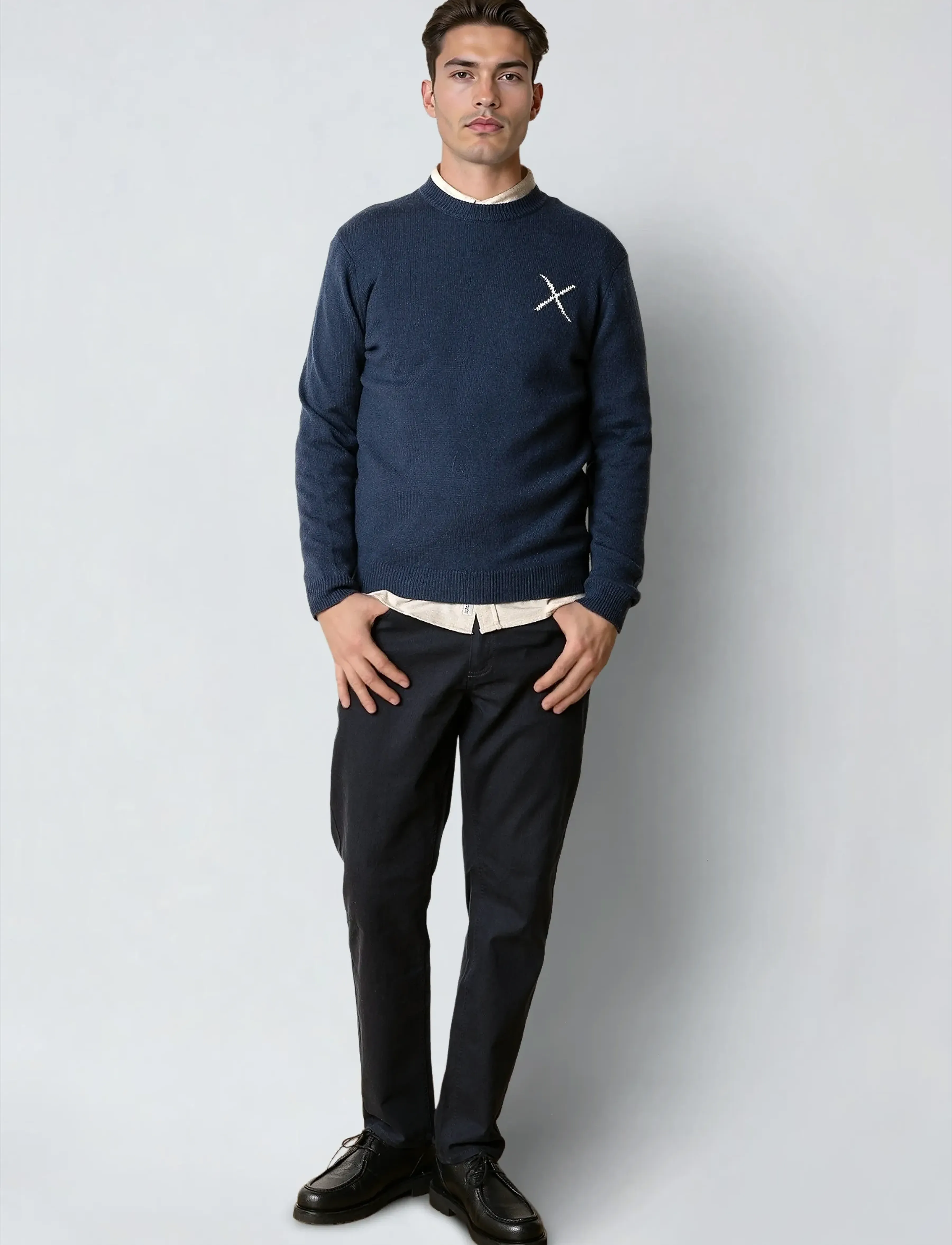 Clean Cut Copenhagen - Stone knit - rundhals - navy - 4