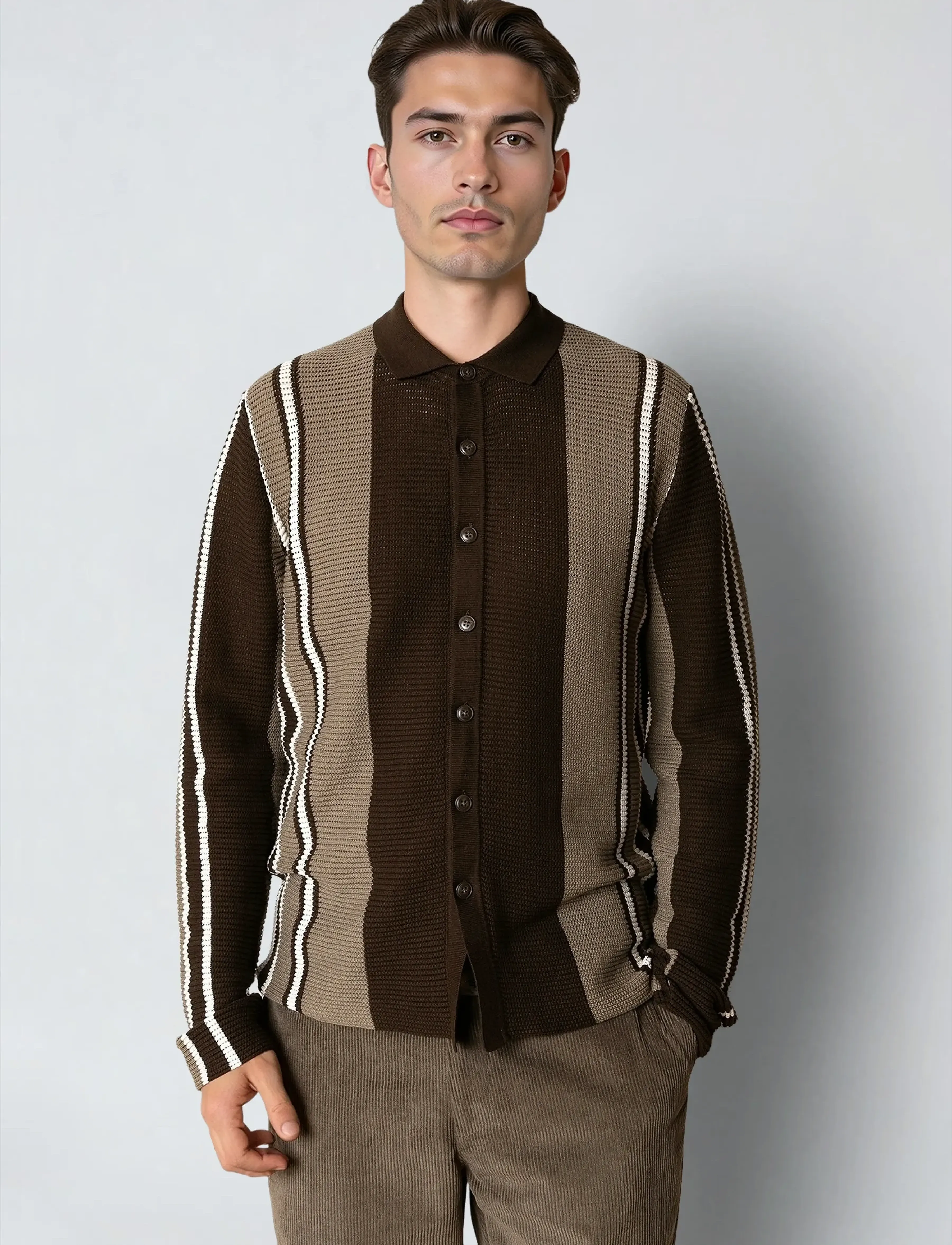 Clean Cut Copenhagen Buckley Cardigan, XXL, Brown, Strik > Cardigans, Herre