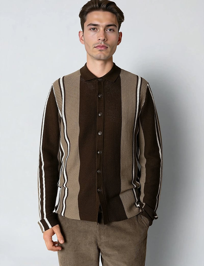 Clean Cut Copenhagen - Buckley cardigan - cardigans - dark brown - 0