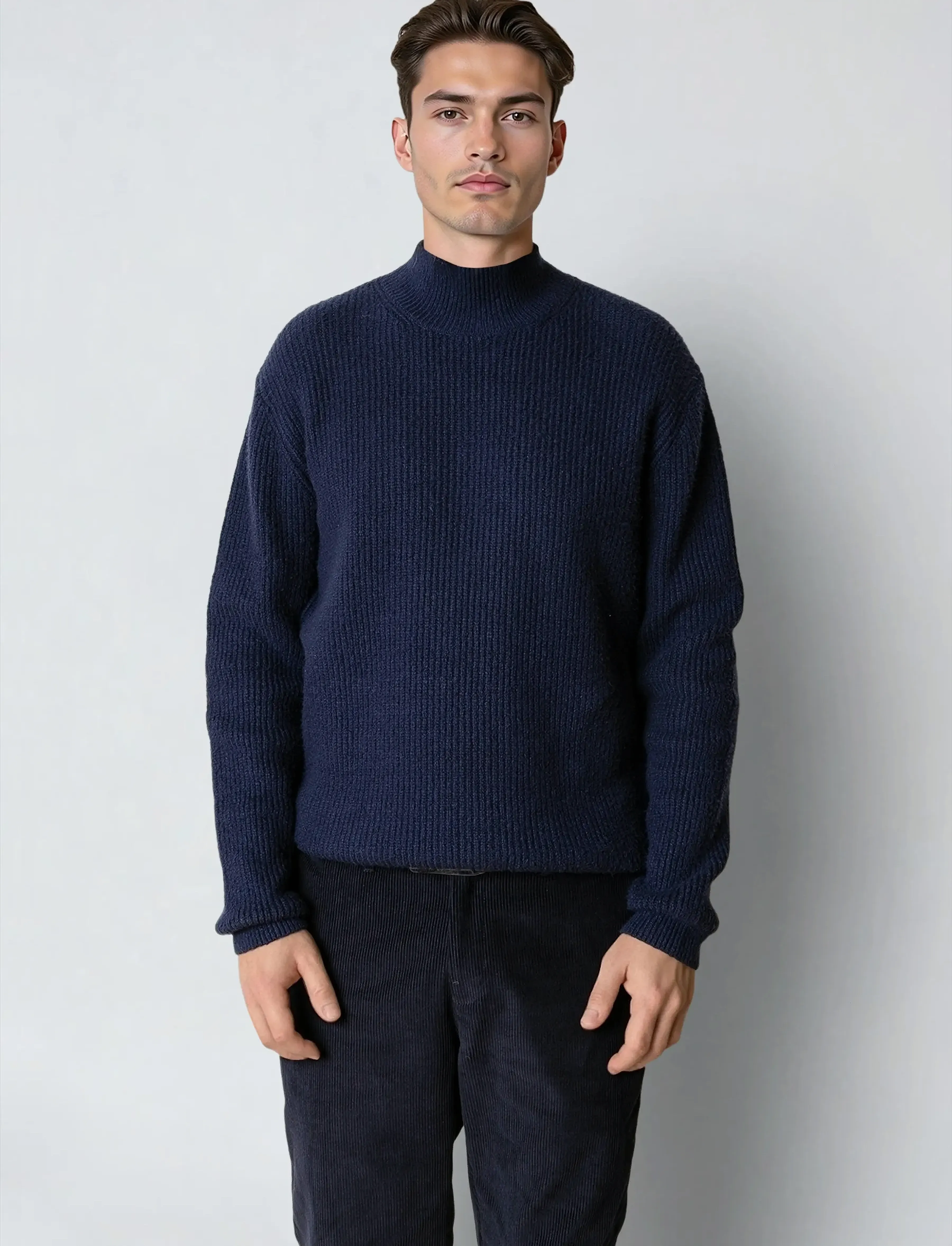 Clean Cut Copenhagen Pepe Turtleneck Knit, M, Knitwear, Marineblau - Turtlenecks, Männerswear