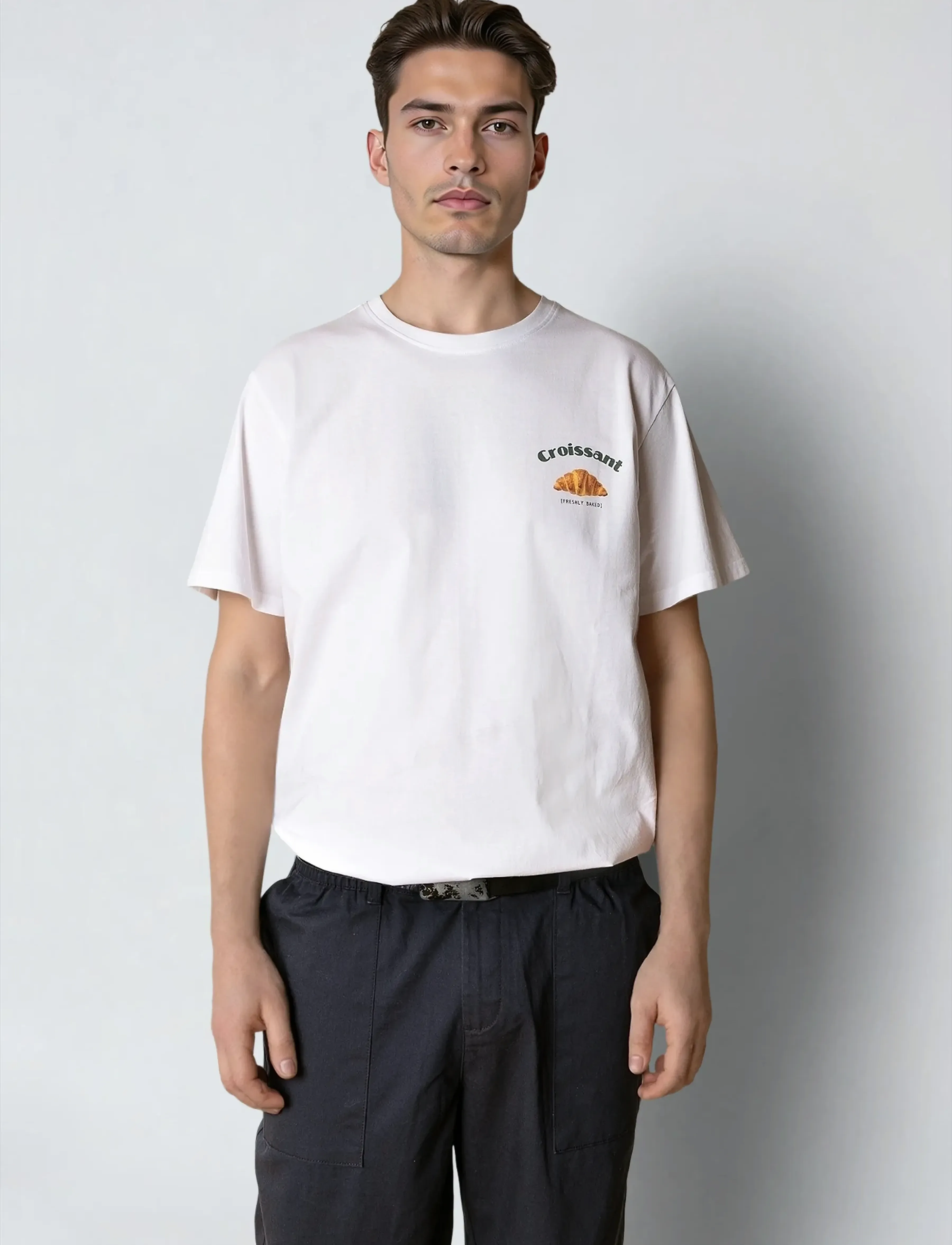 Clean Cut Copenhagen Croissant T-Shirt, Mænd, Croissant T-shirt, Hvid, Str: M