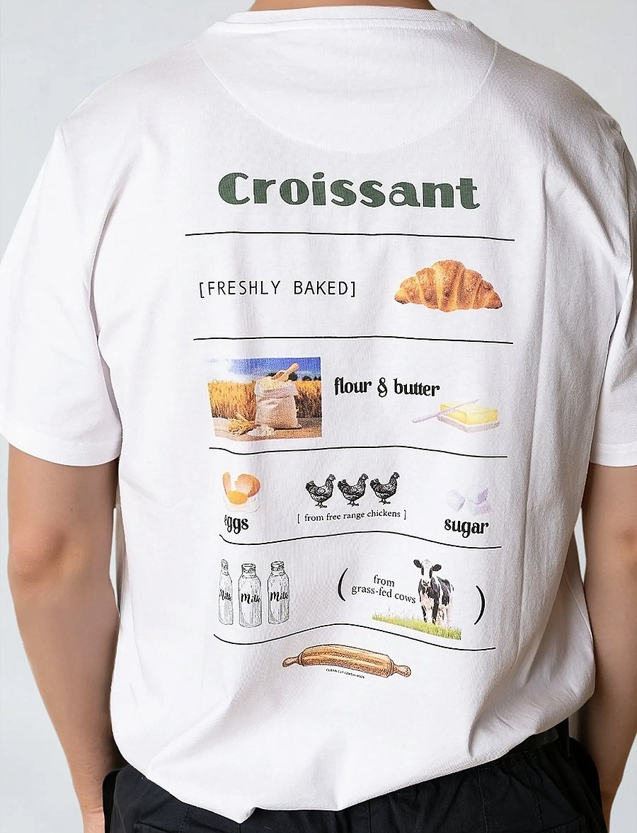 Clean Cut Copenhagen - Croissant t-shirt - short-sleeved t-shirts - white - 2