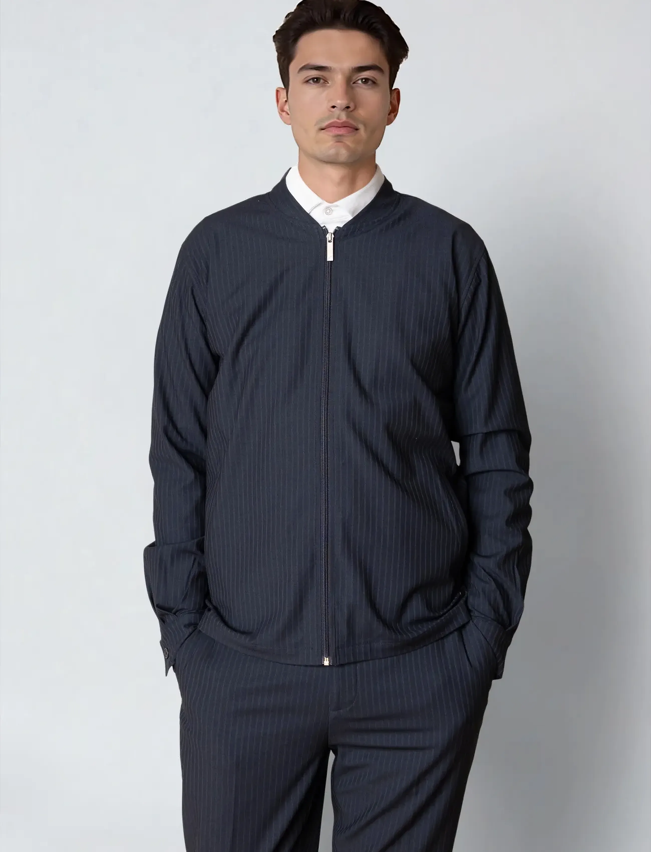 Clean Cut Copenhagen Garth Jacket, M, Jackets, Marineblau - Bomber Männerswear