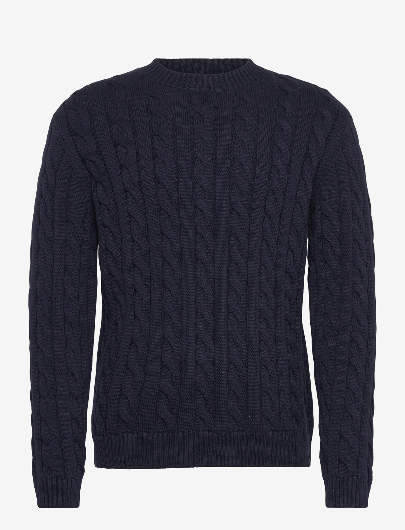 Clean Cut Copenhagen - August cable knitted jumper - rund hals - navy - 1