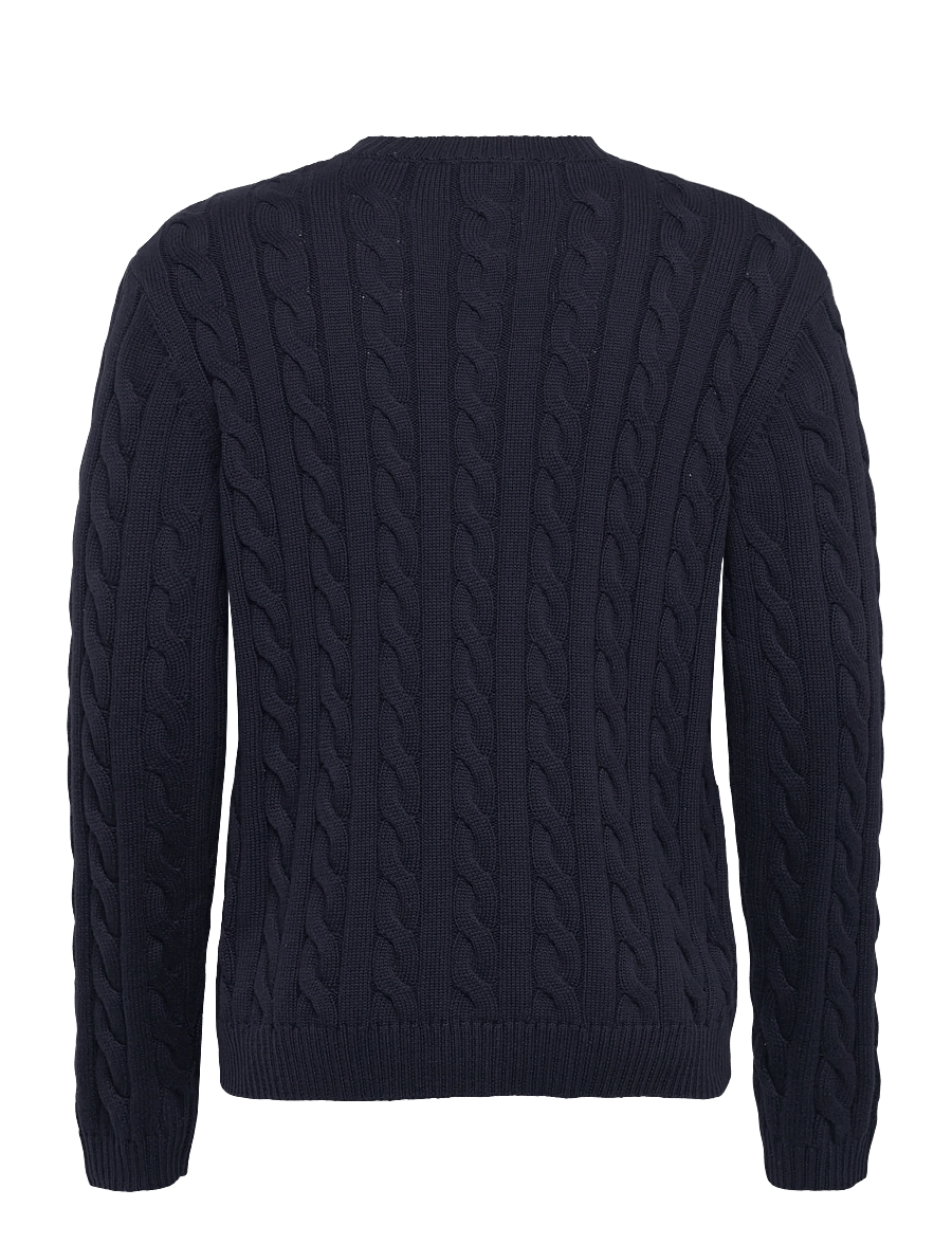 Clean Cut Copenhagen - August cable knitted jumper - round necks - navy - 2