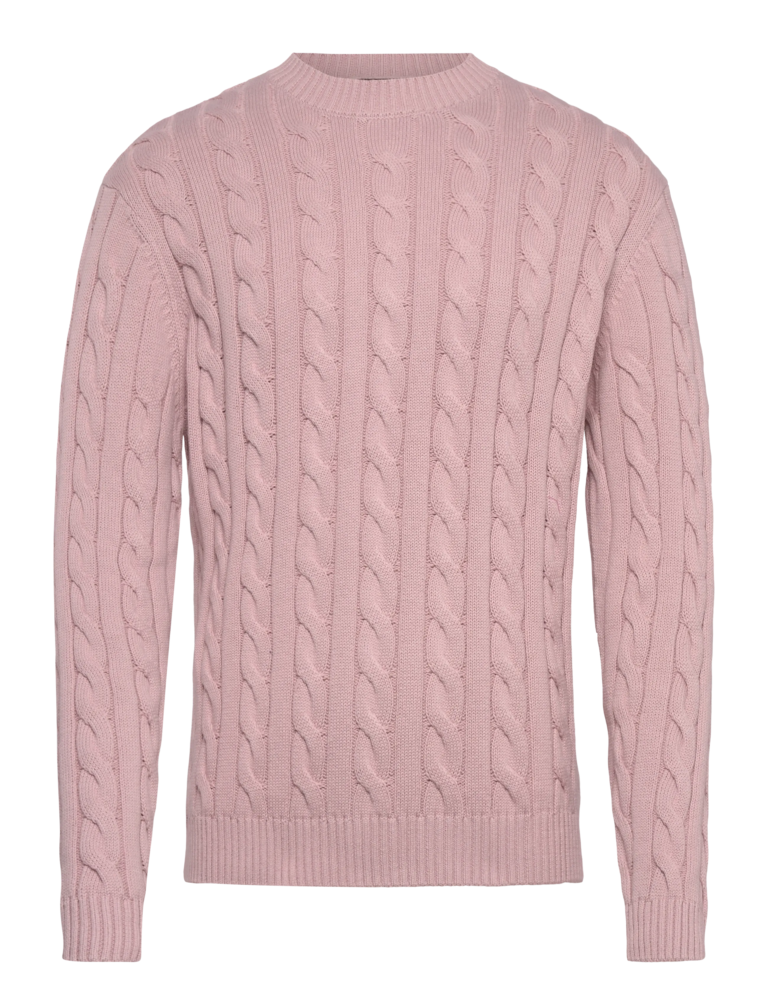 Clean Cut Copenhagen August cable knitted jumper - Rund hals - VIOLET ICE / pink/rose