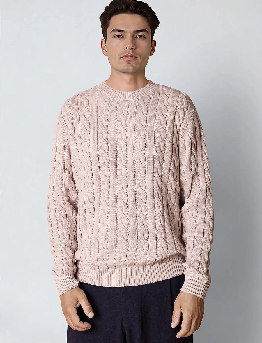 Clean Cut Copenhagen - August cable knitted jumper - rundhals - violet ice - 0