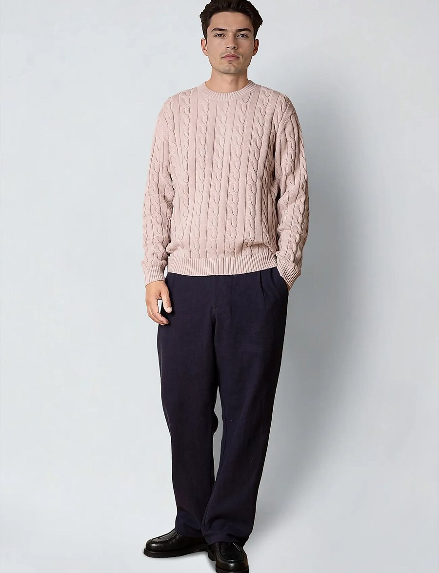 Clean Cut Copenhagen - August cable knitted jumper - rundhals - violet ice - 3