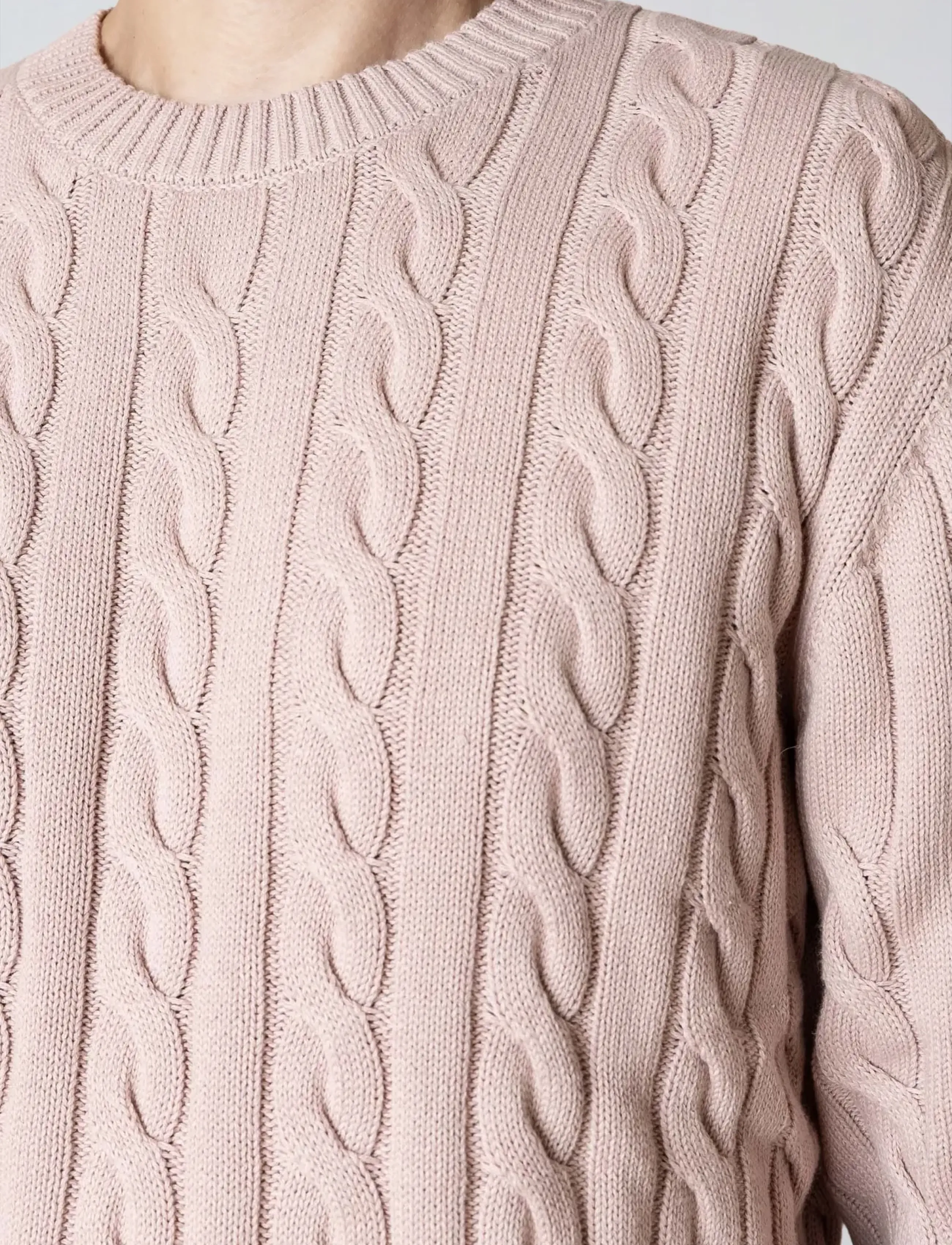 Clean Cut Copenhagen - August cable knitted jumper - round necks - violet ice - 4