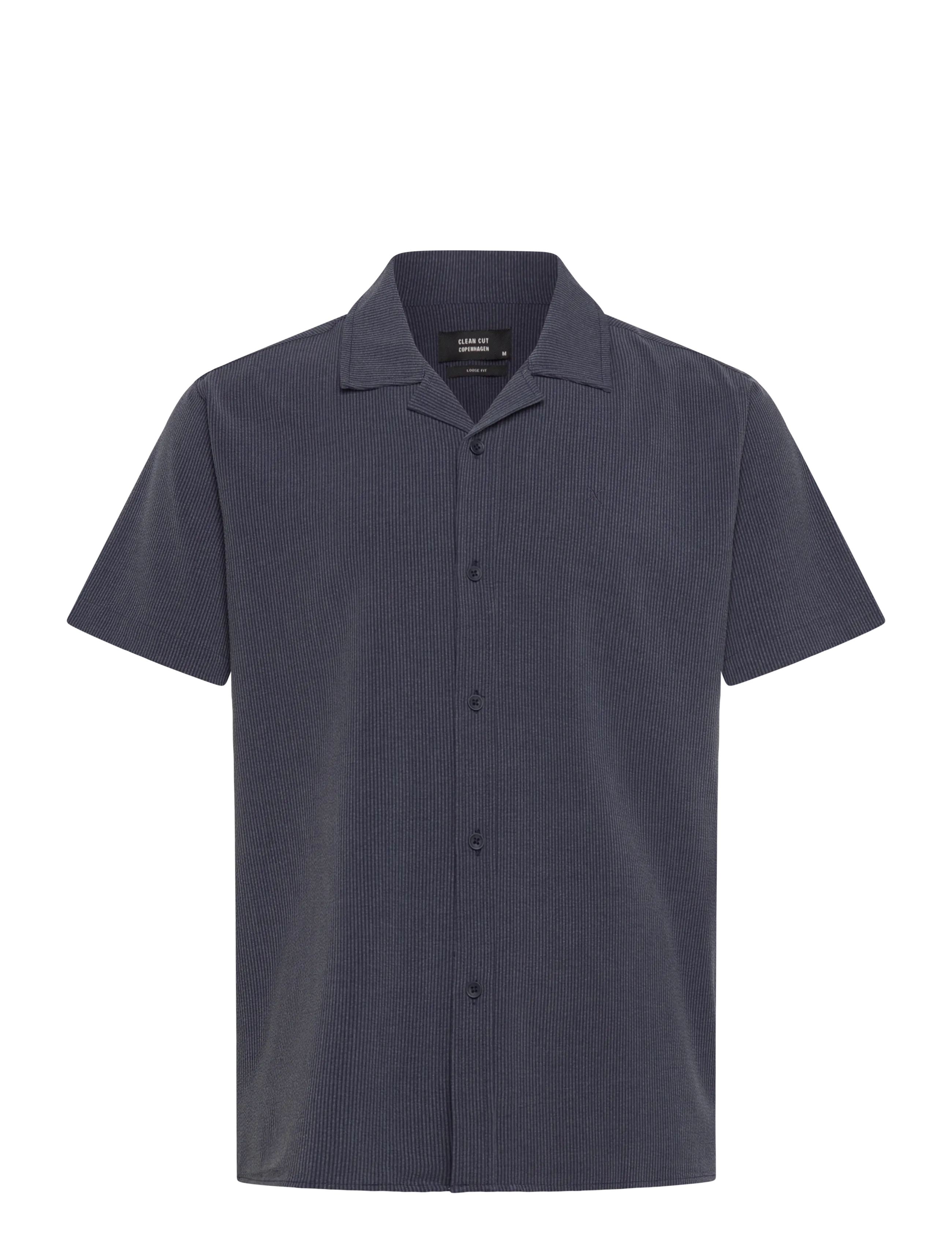 Clean Cut Copenhagen Bowling Erico striped S/S shirt - Clean Cut Copenhagen - NAVY / navy