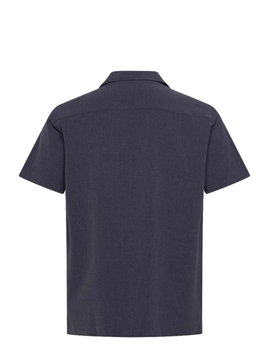 Clean Cut Copenhagen - Bowling Erico striped S/S shirt - lühikeste varrukatega särgid - navy - 2