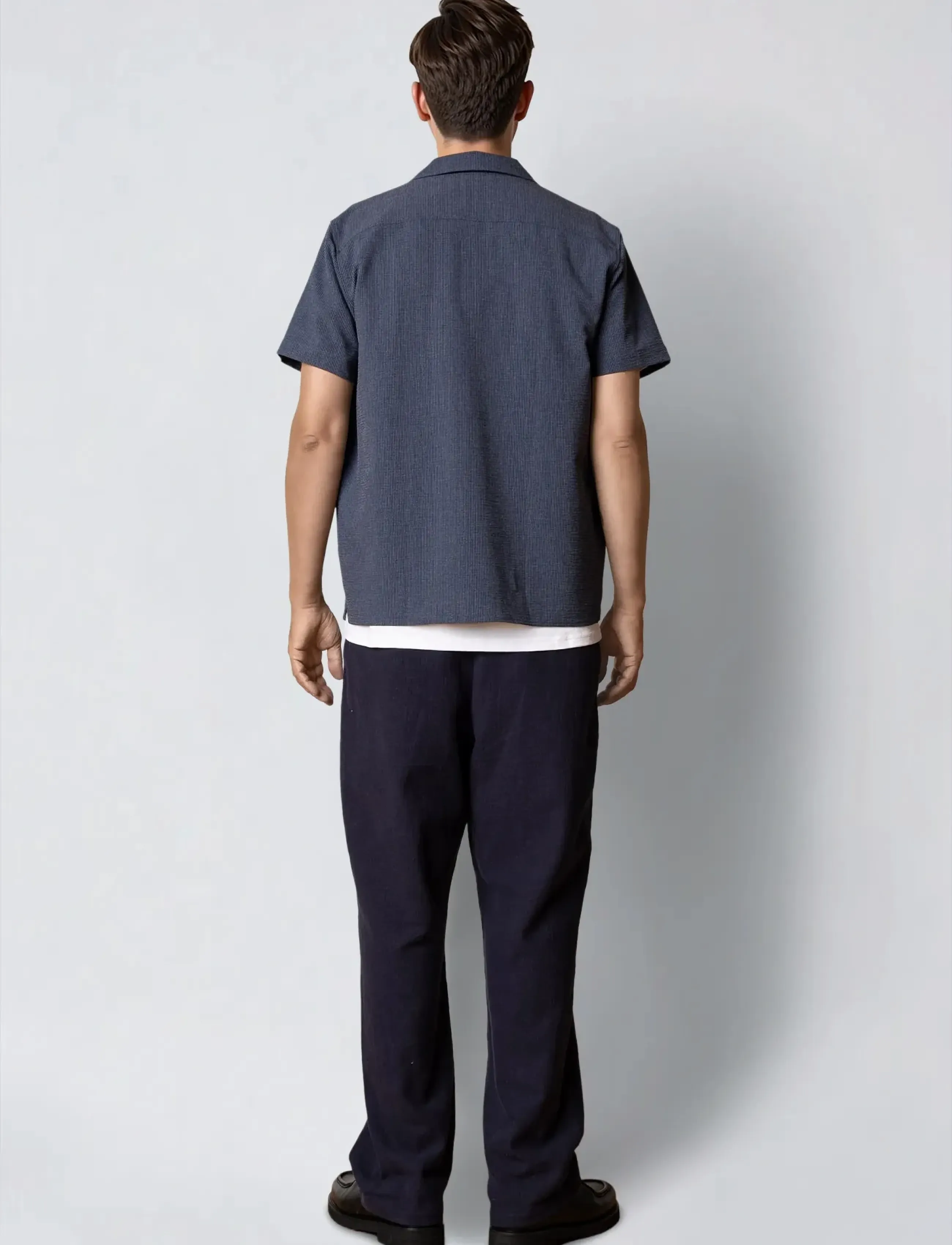 Clean Cut Copenhagen - Bowling Erico striped S/S shirt - kortærmede skjorter - navy - 5