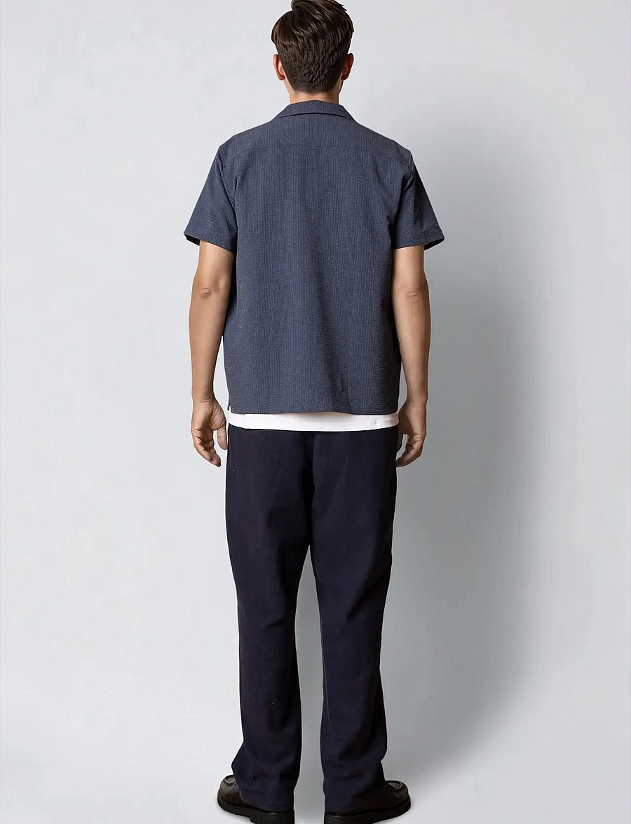 Clean Cut Copenhagen - Bowling Erico striped S/S shirt - lühikeste varrukatega särgid - navy - 5