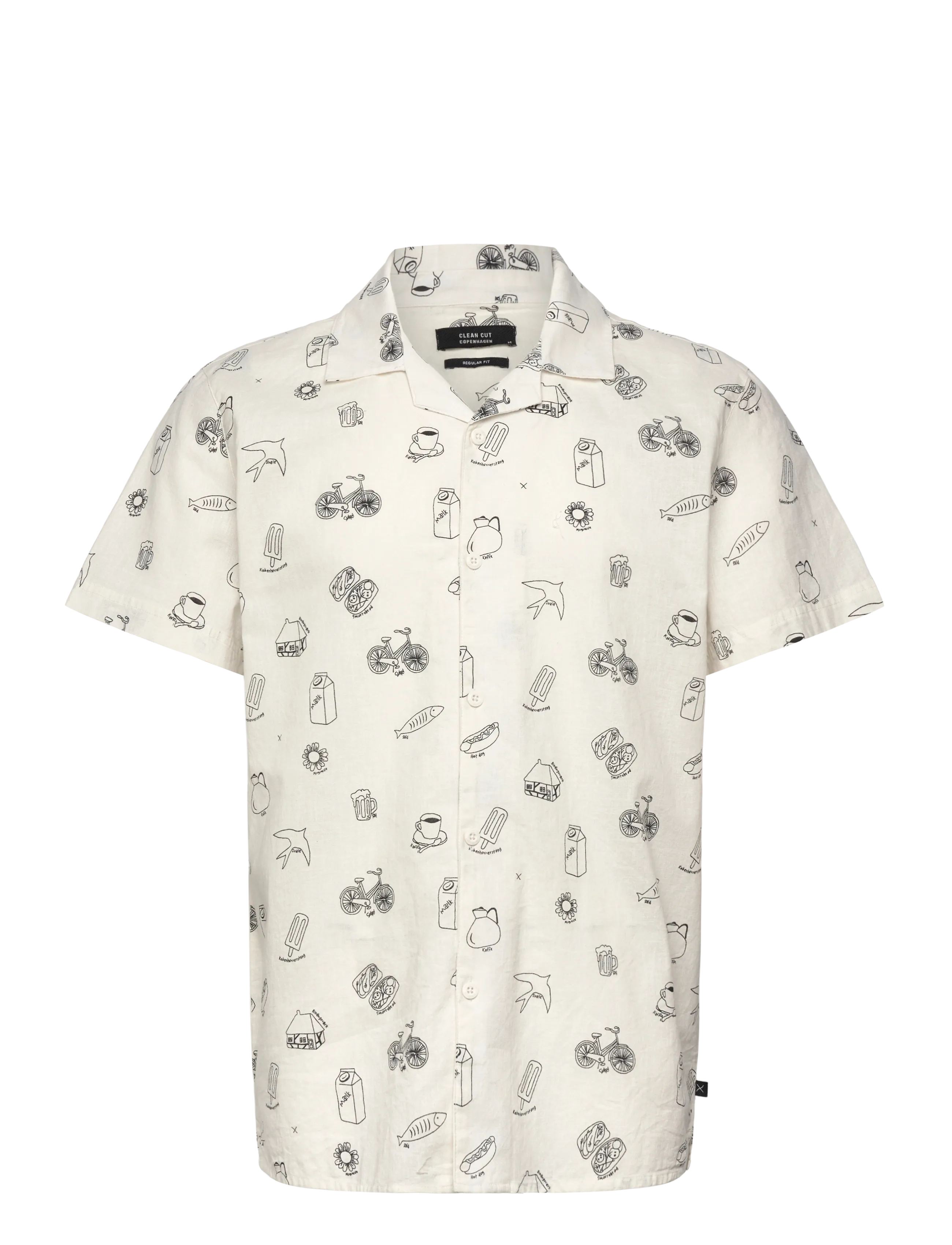 Clean Cut Copenhagen Bowling Magne S/S shirt - Clean Cut Copenhagen - ECRU / cream