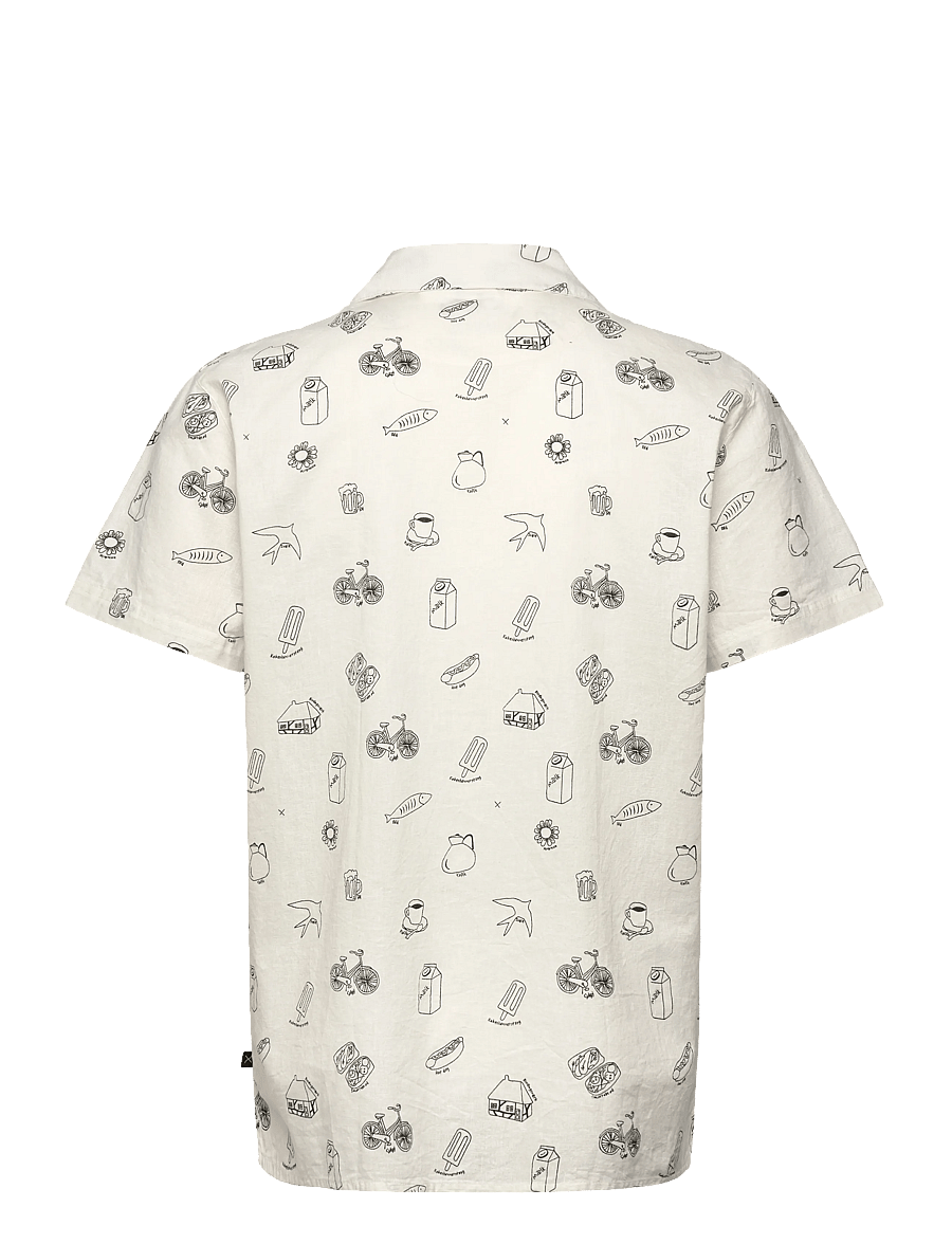 Clean Cut Copenhagen - Bowling Magne S/S shirt - kurzarmhemden - ecru - 2
