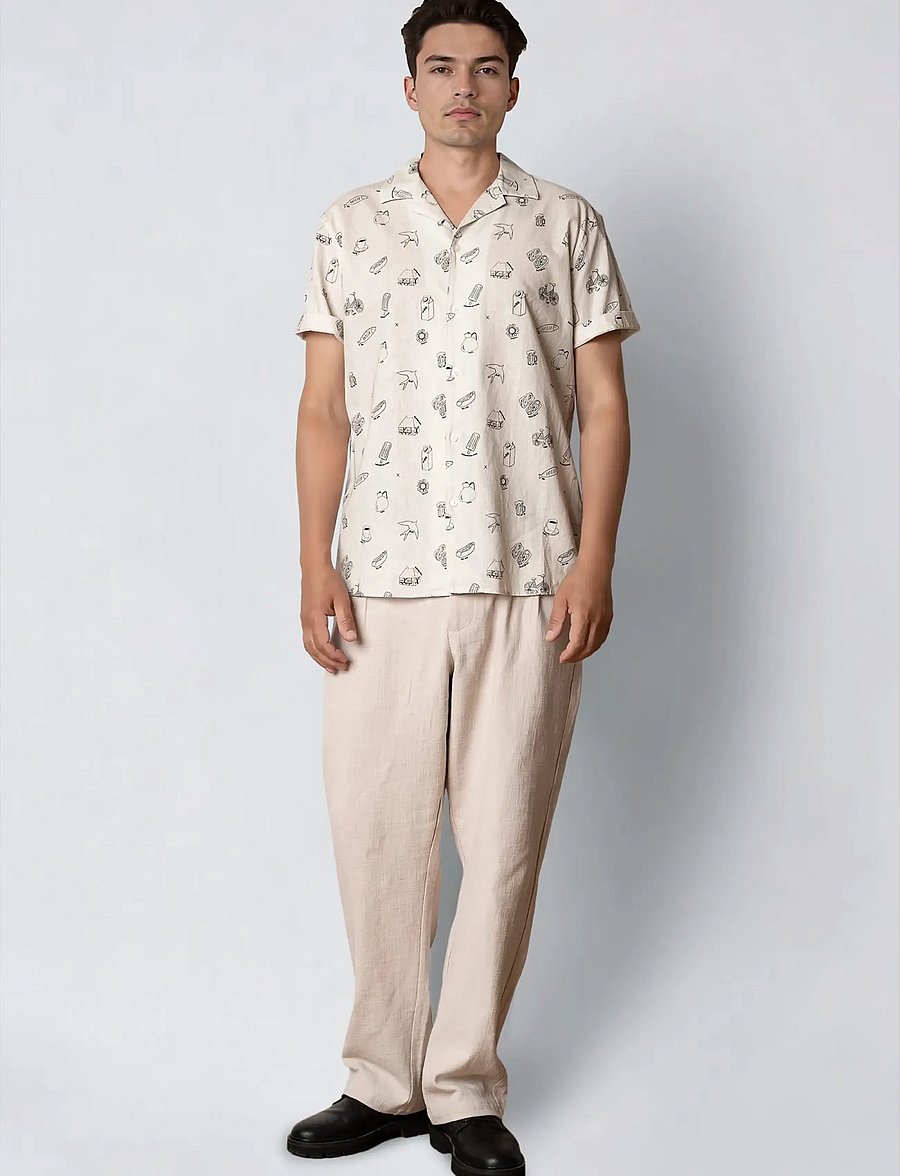 Clean Cut Copenhagen - Bowling Magne S/S shirt - kurzarmhemden - ecru - 3