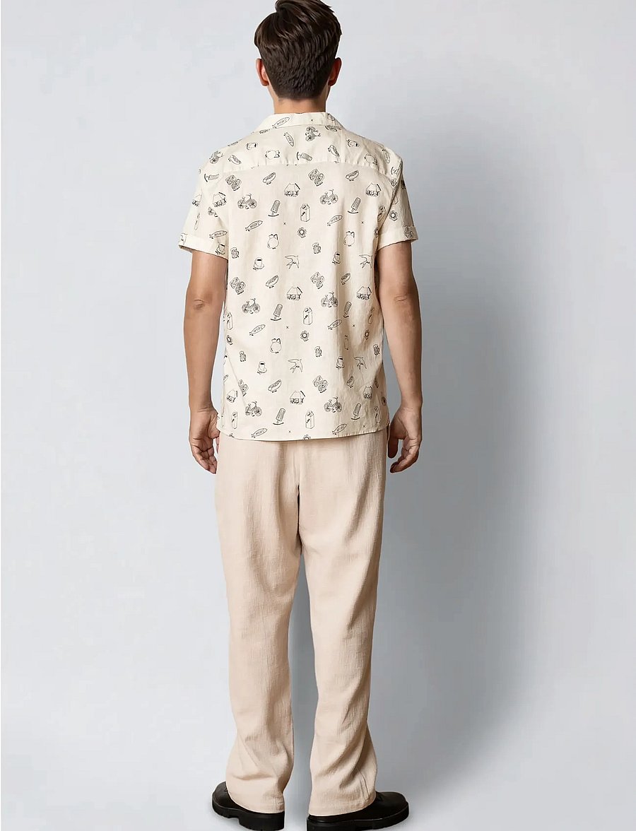 Clean Cut Copenhagen - Bowling Magne S/S shirt - kurzarmhemden - ecru - 5
