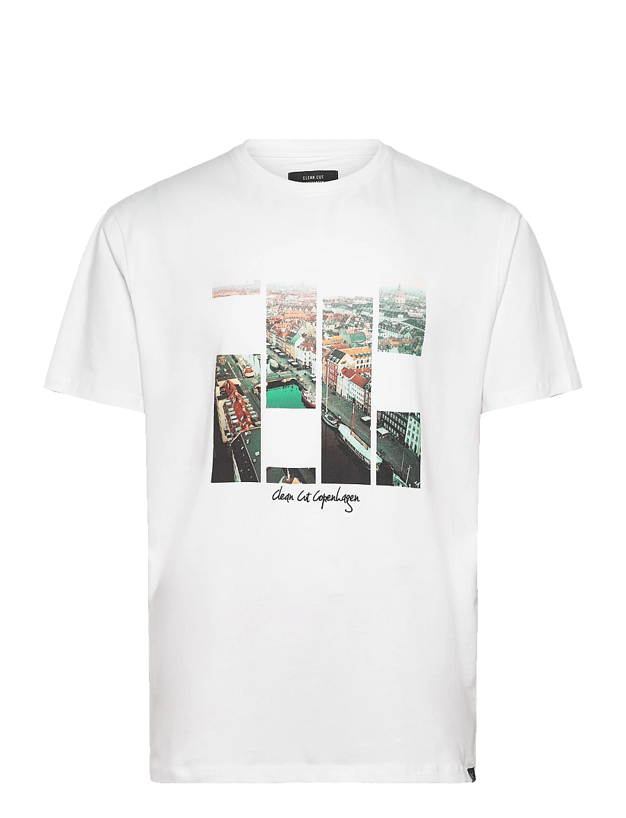 Clean Cut Copenhagen - Copenhagen organic view t-shirt - kortärmade t-shirts - white - 1
