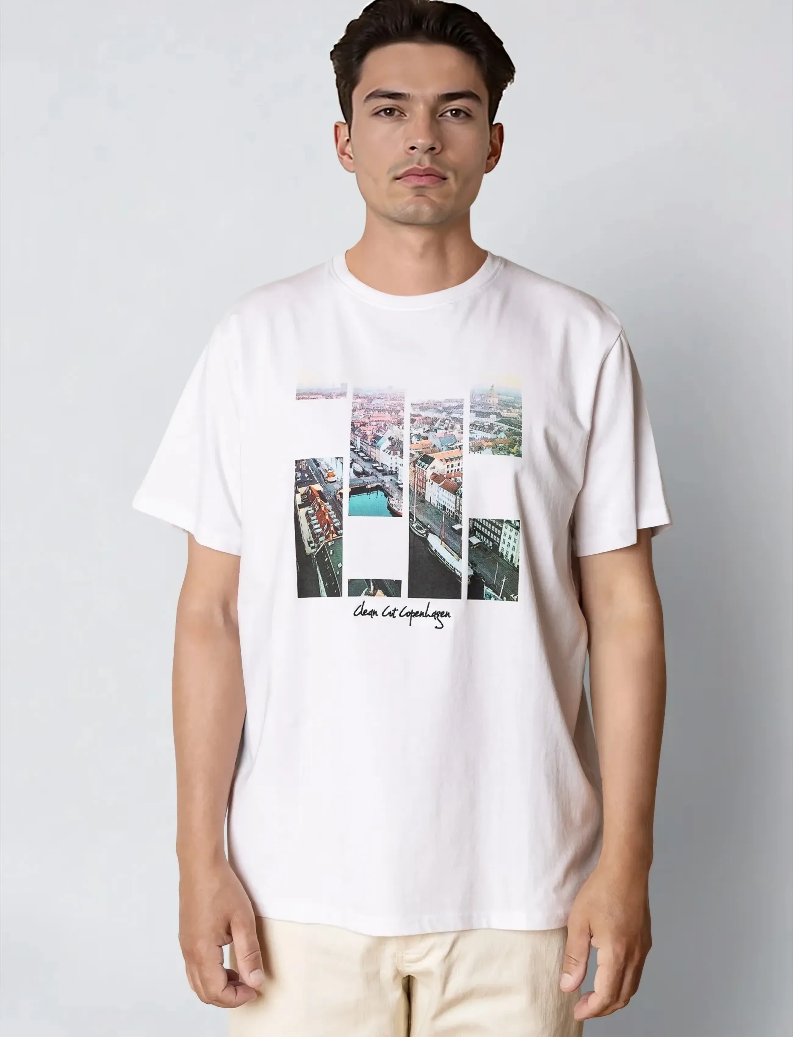 Clean Cut Copenhagen Copenhagen Organic View T-Shirt, S, White, T-Shirts > Kortærmede, Herre