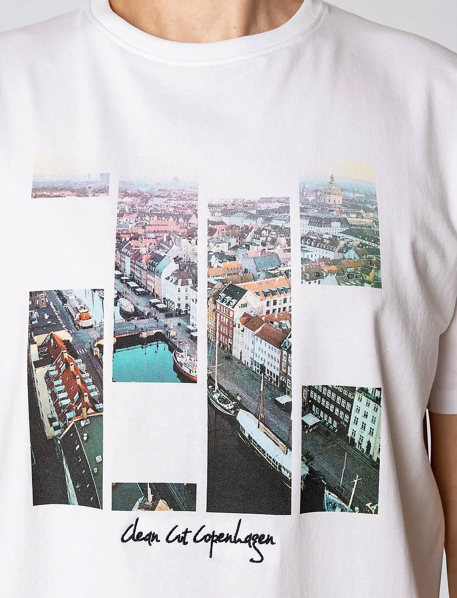 Clean Cut Copenhagen - Copenhagen organic view t-shirt - kortärmade t-shirts - white - 4