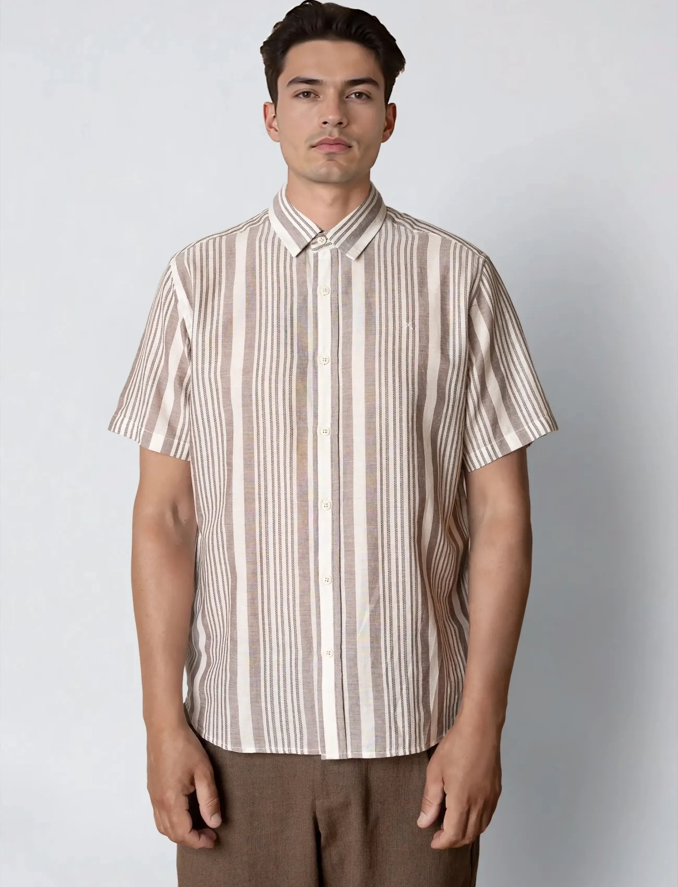 Clean Cut Copenhagen Creed S/S shirt - Riided - SHITAKE / brown
