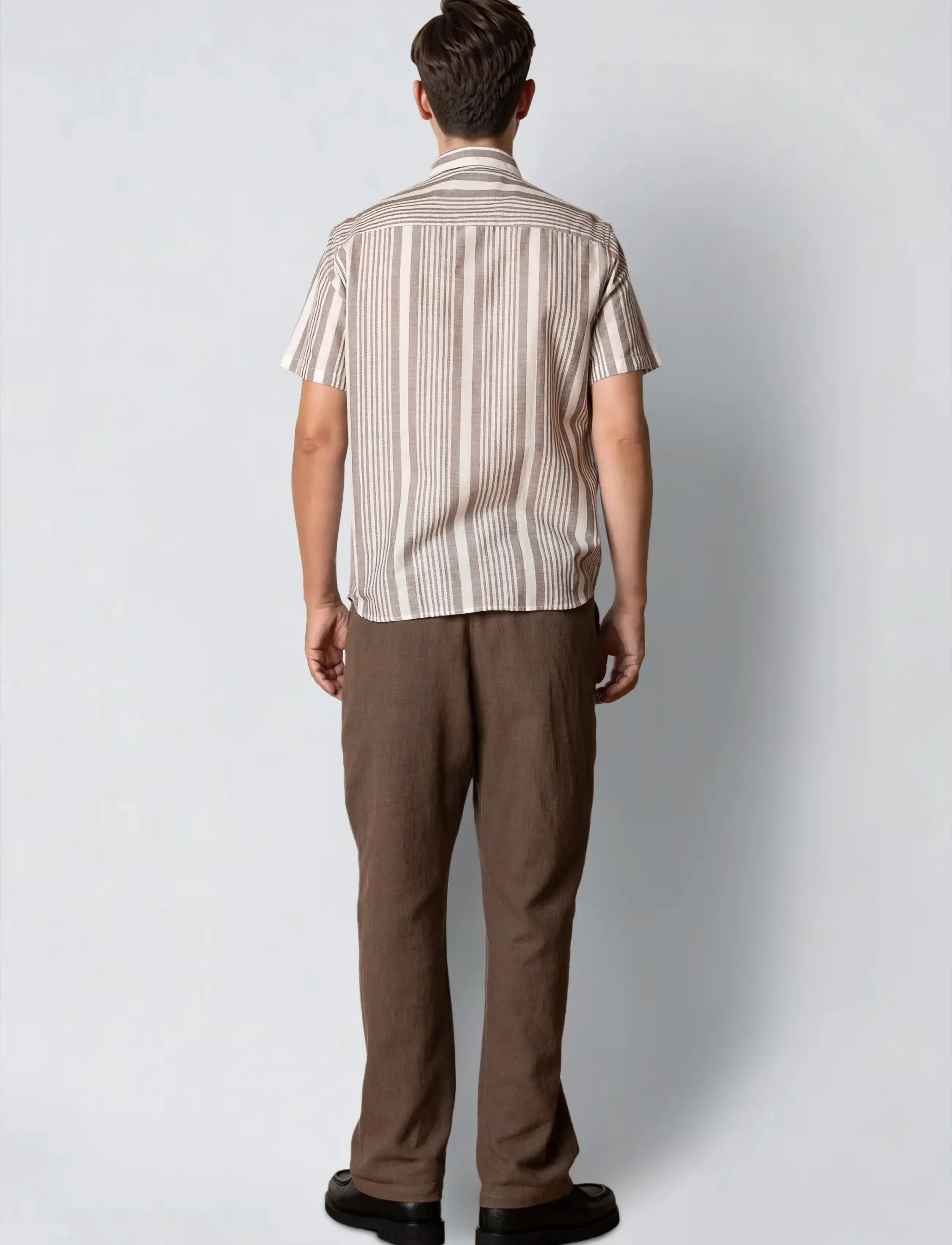 Clean Cut Copenhagen - Creed S/S shirt - marškiniai trumpomis rankovėmis - shitake - 5