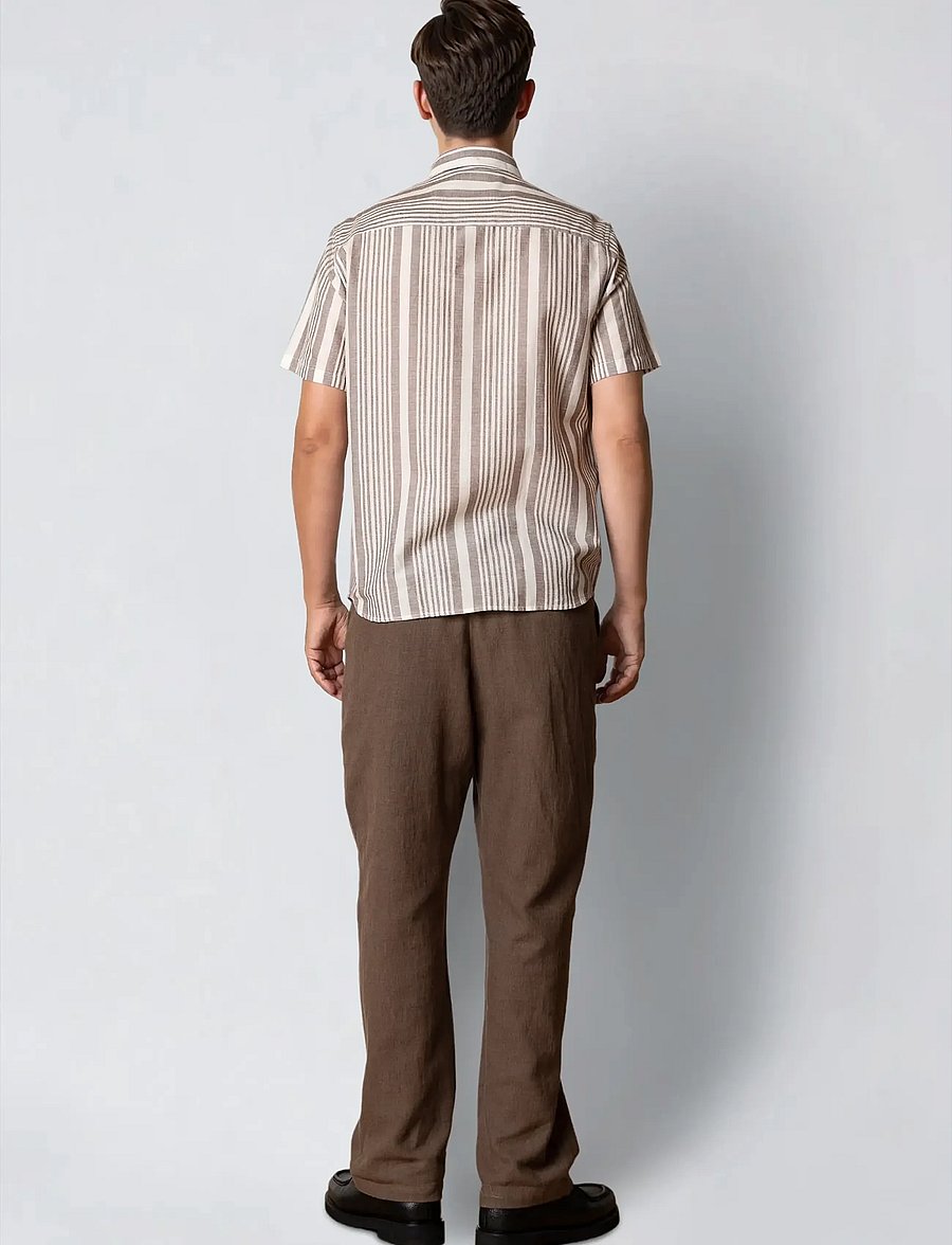 Clean Cut Copenhagen - Creed S/S shirt - marškiniai trumpomis rankovėmis - shitake - 5