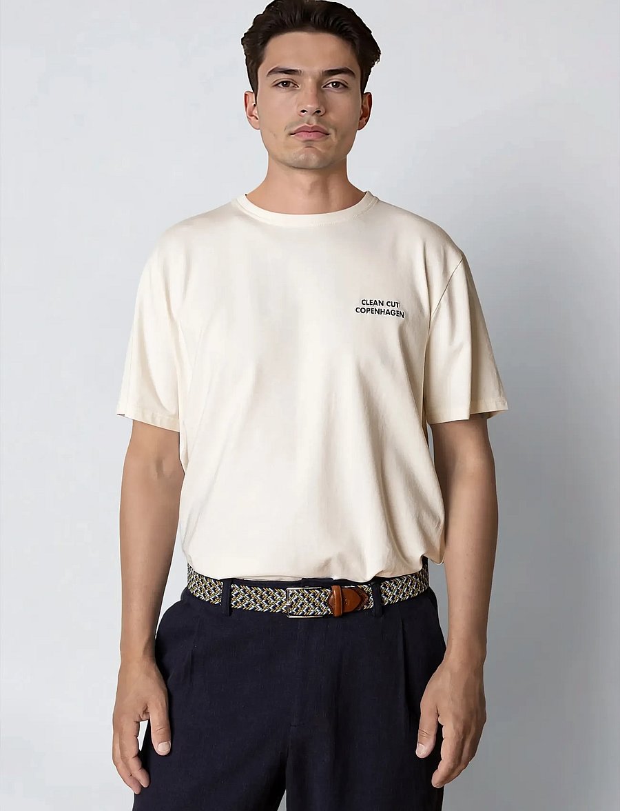 Clean Cut Copenhagen - Esme organic t-shirt - kortärmade t-shirts - ecru - 0