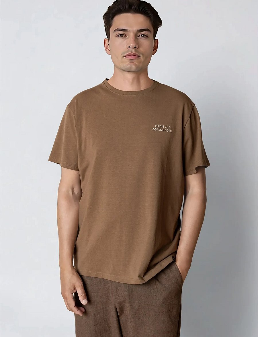 Clean Cut Copenhagen - Esme organic t-shirt - lühikeste varrukatega t-särgid - shitake - 0