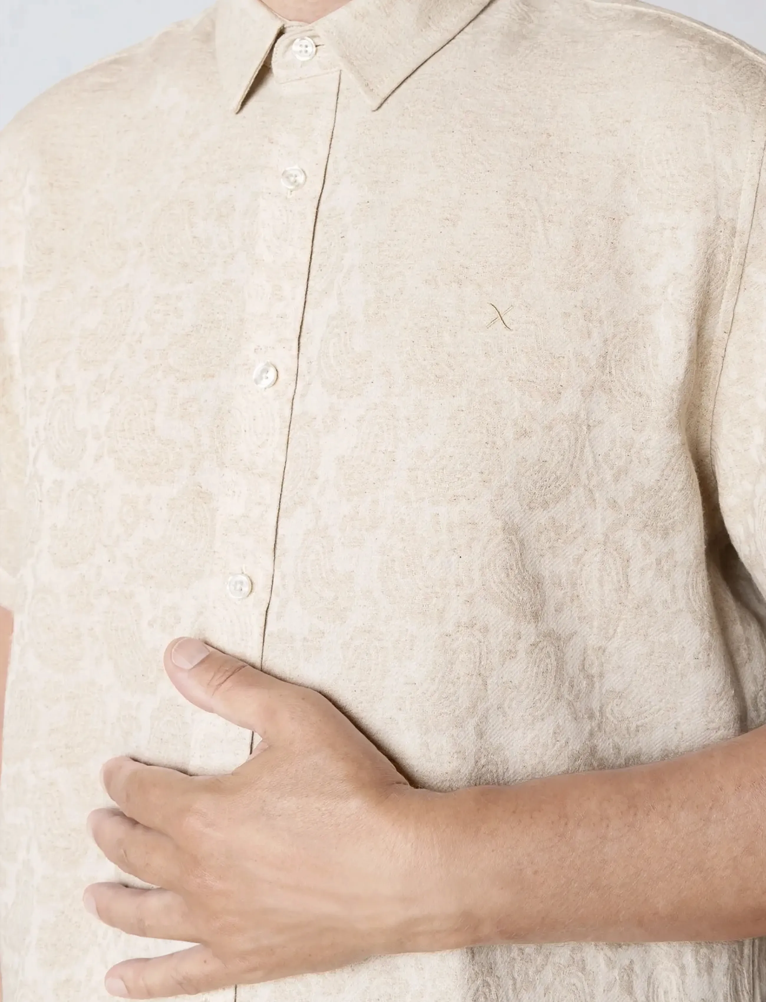 Clean Cut Copenhagen - Forde S/S shirt - kortærmede skjorter - ecru - 4