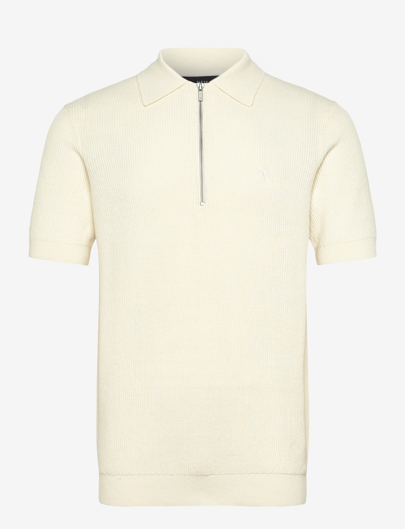 Clean Cut Copenhagen - Karl knitted polo - kortærmede poloer - ecru - 1