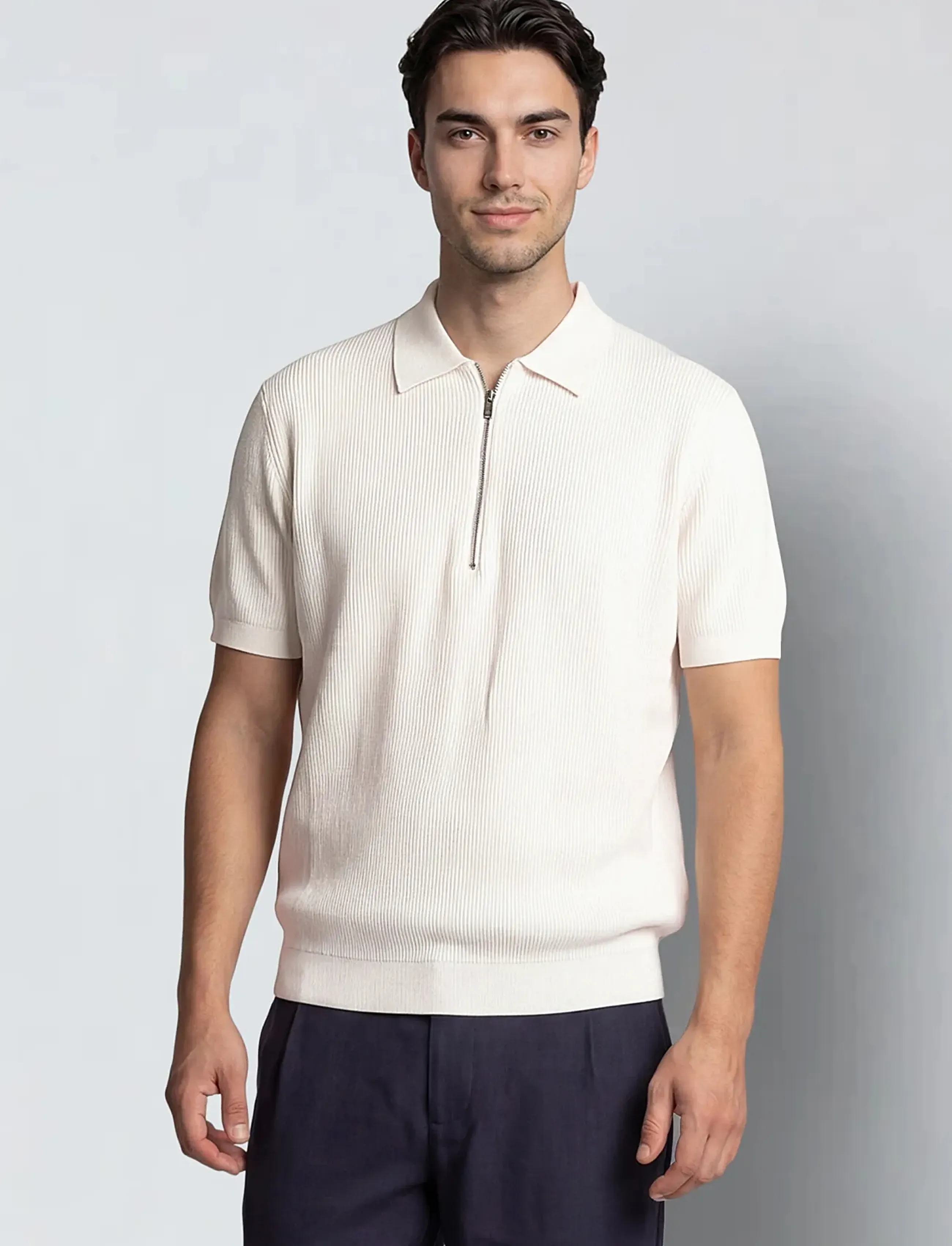 Clean Cut Copenhagen Karl knitted polo - Riided - ECRU / cream
