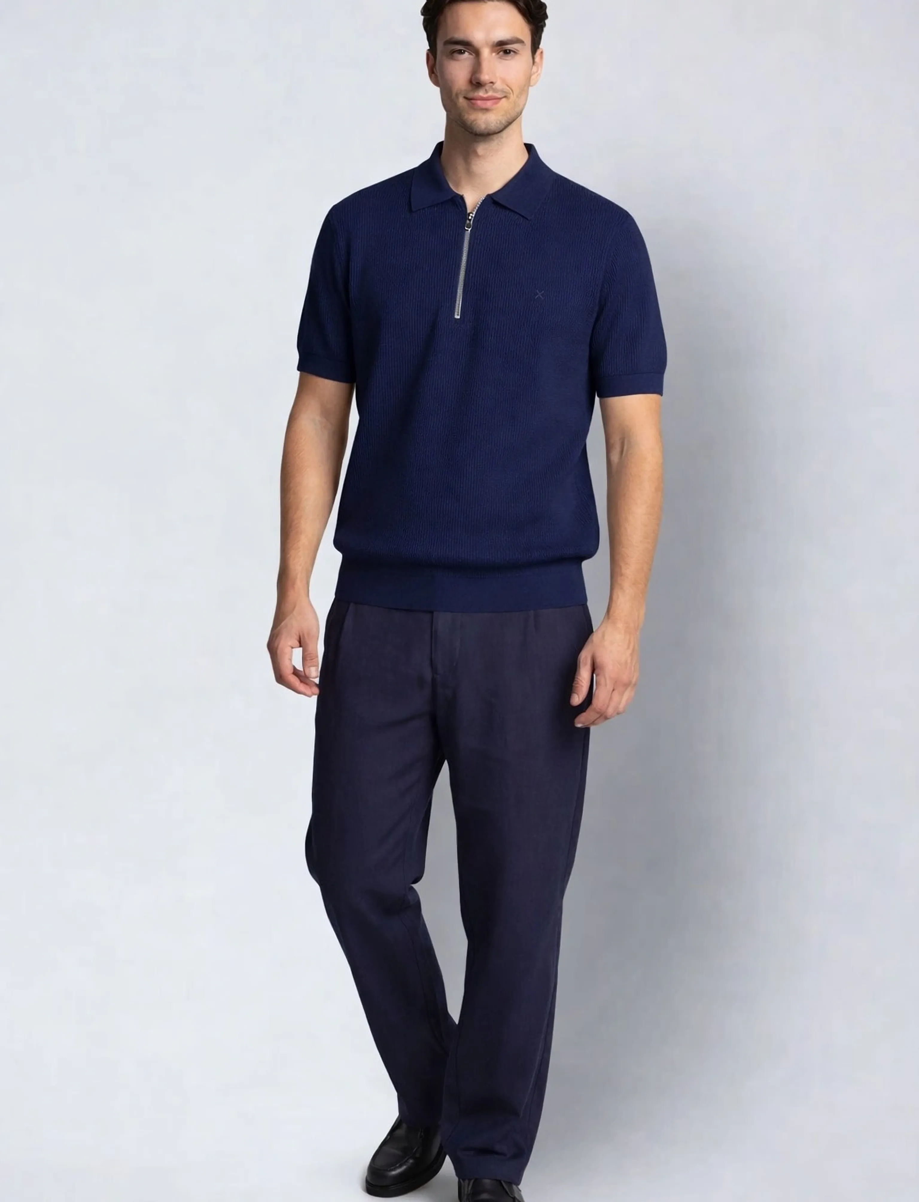 Clean Cut Copenhagen - Karl knitted polo - kortærmede poloer - navy - 3