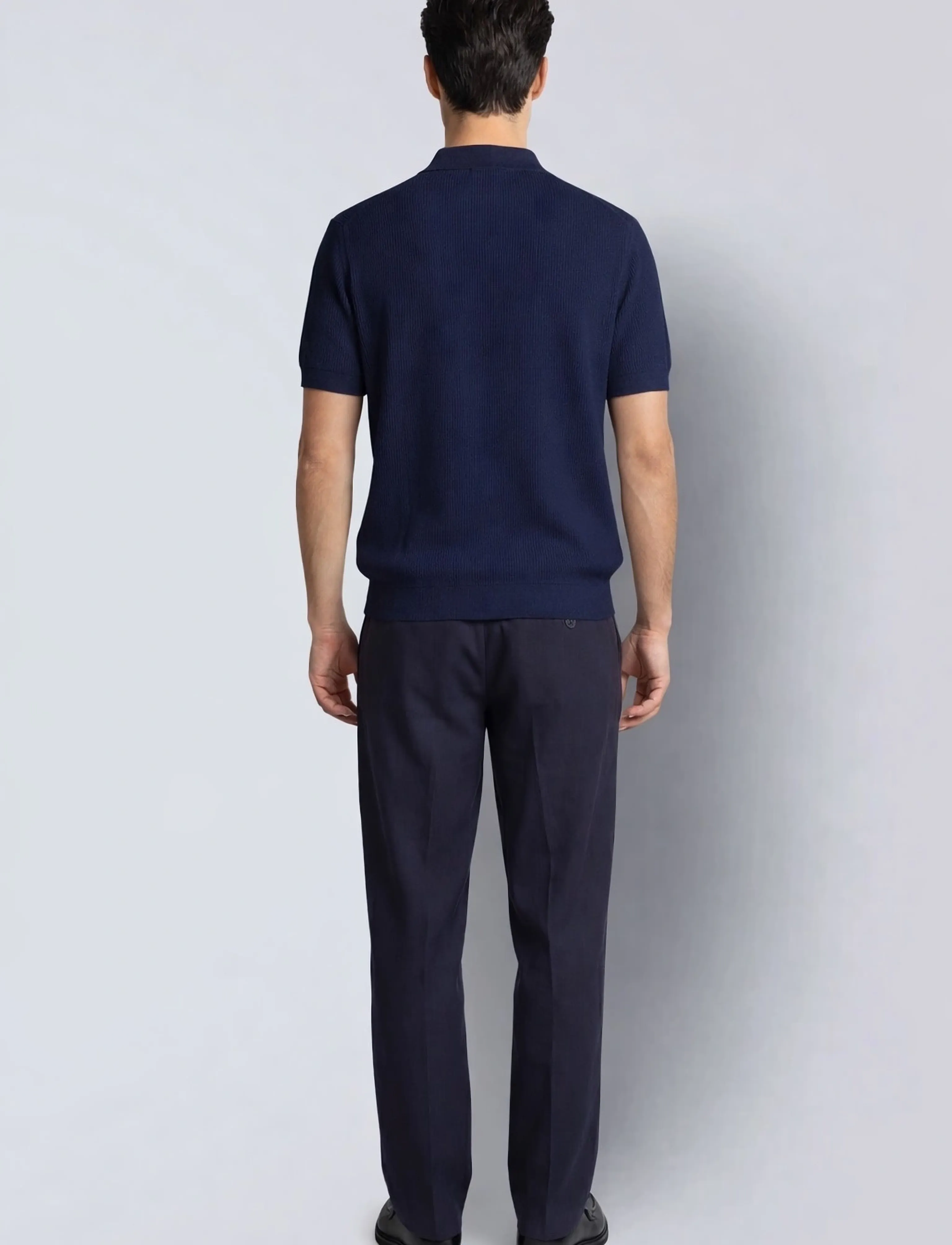 Clean Cut Copenhagen - Karl knitted polo - polo marškinėliai trumpomis rankovėmis - navy - 4