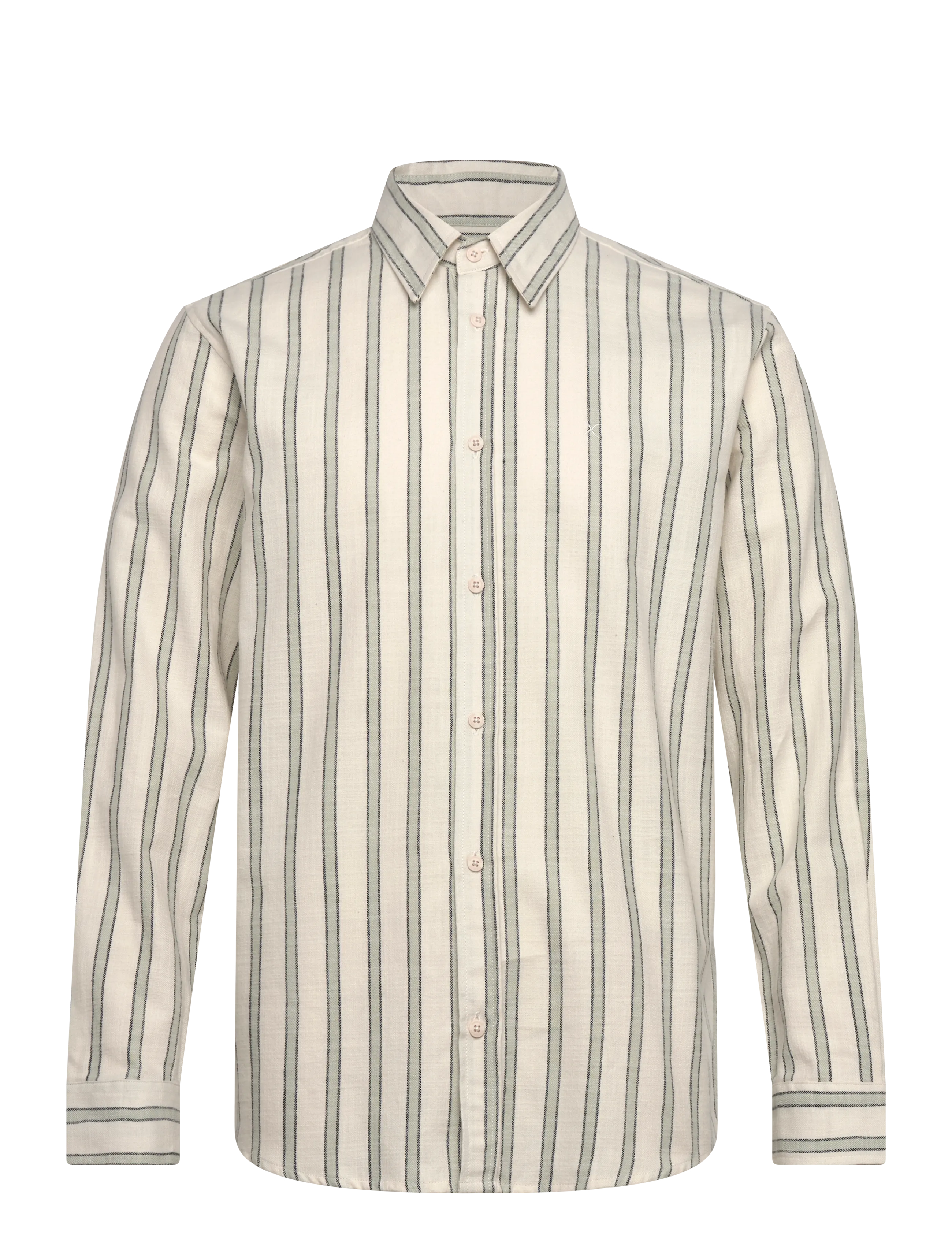 Clean Cut Copenhagen Kelvin striped shirt - Clean Cut Copenhagen - DESERT SAGE/BLACK / cream