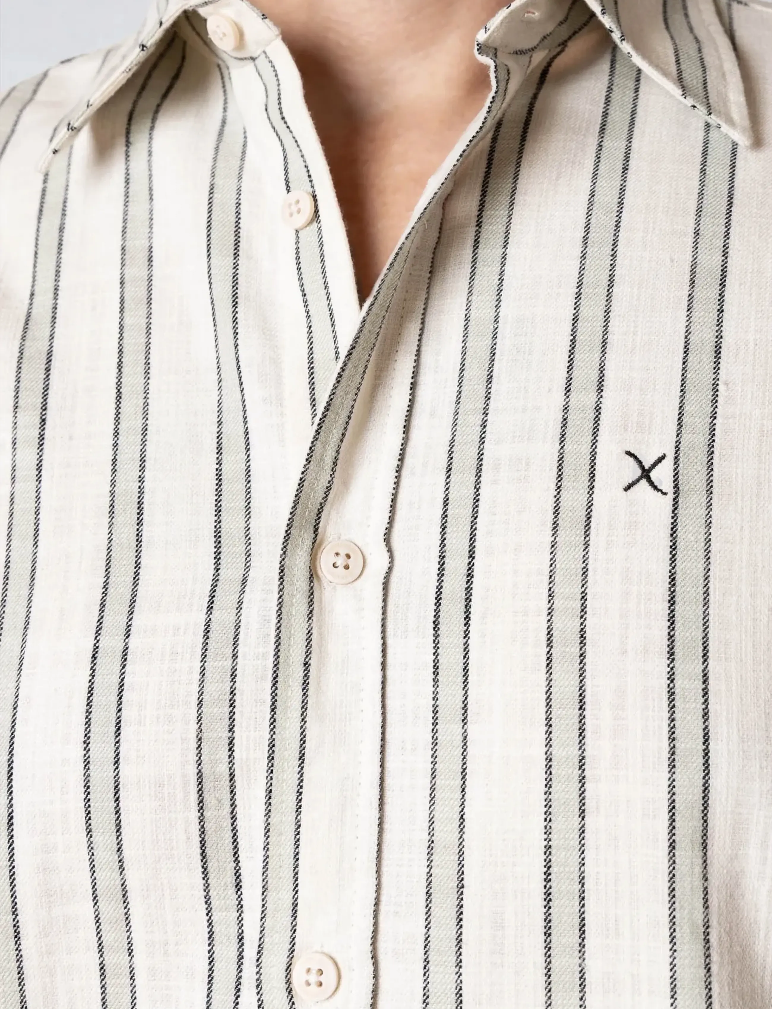 Clean Cut Copenhagen - Kelvin striped shirt - röndóttar skyrtur - desert sage/black - 4