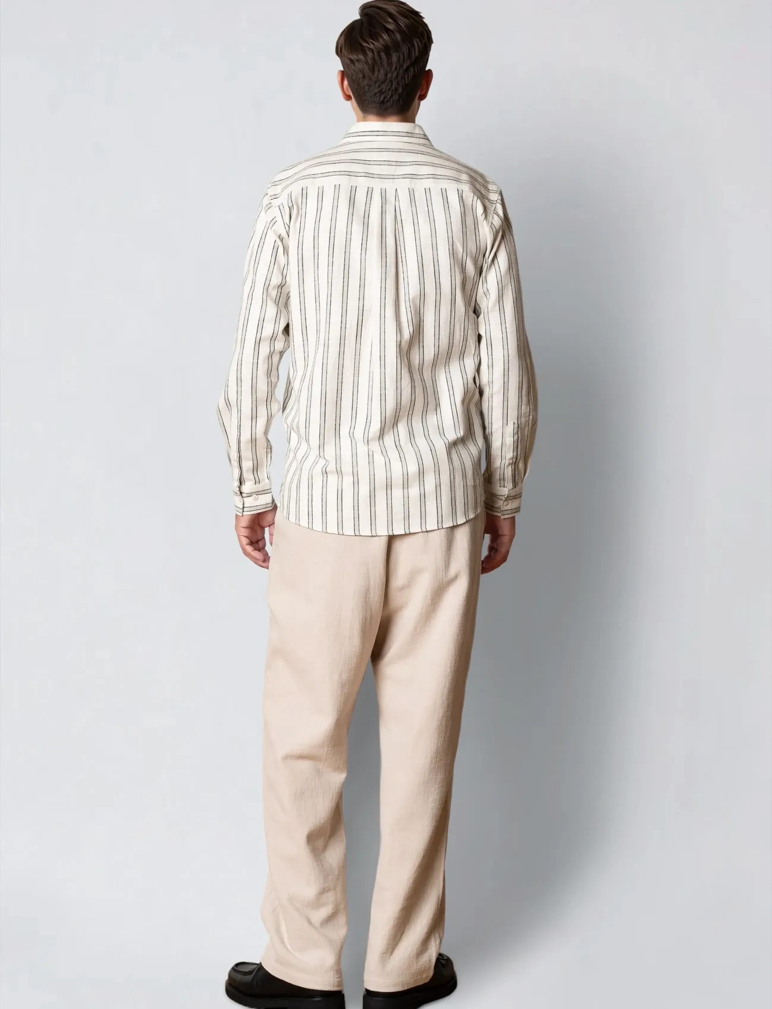 Clean Cut Copenhagen - Kelvin striped shirt - röndóttar skyrtur - desert sage/black - 5