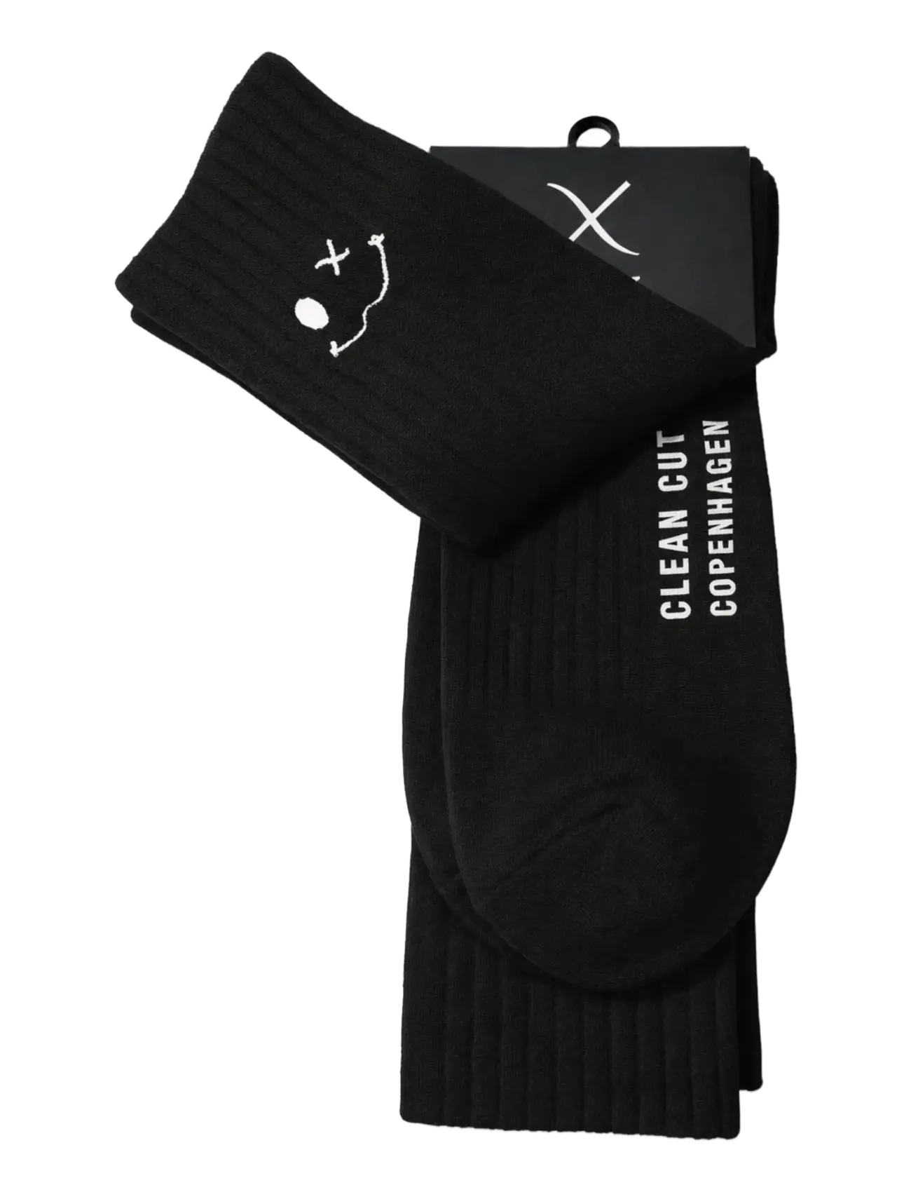 Clean Cut Copenhagen - Logo 2-pack socks - lägsta priserna - black/black - 1
